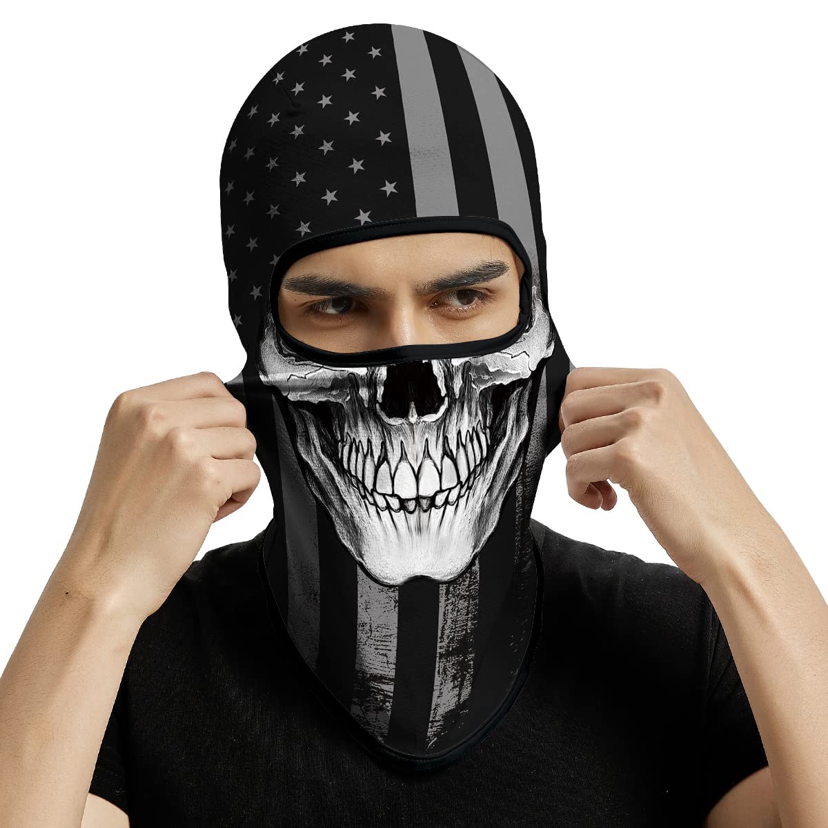 3D Skull Full Face Balaclava Mask - UV Sun Protection for Motorcycle, Ski, Cycling & Fishing - Men's Winter Sports & Outdoor Activities Gear