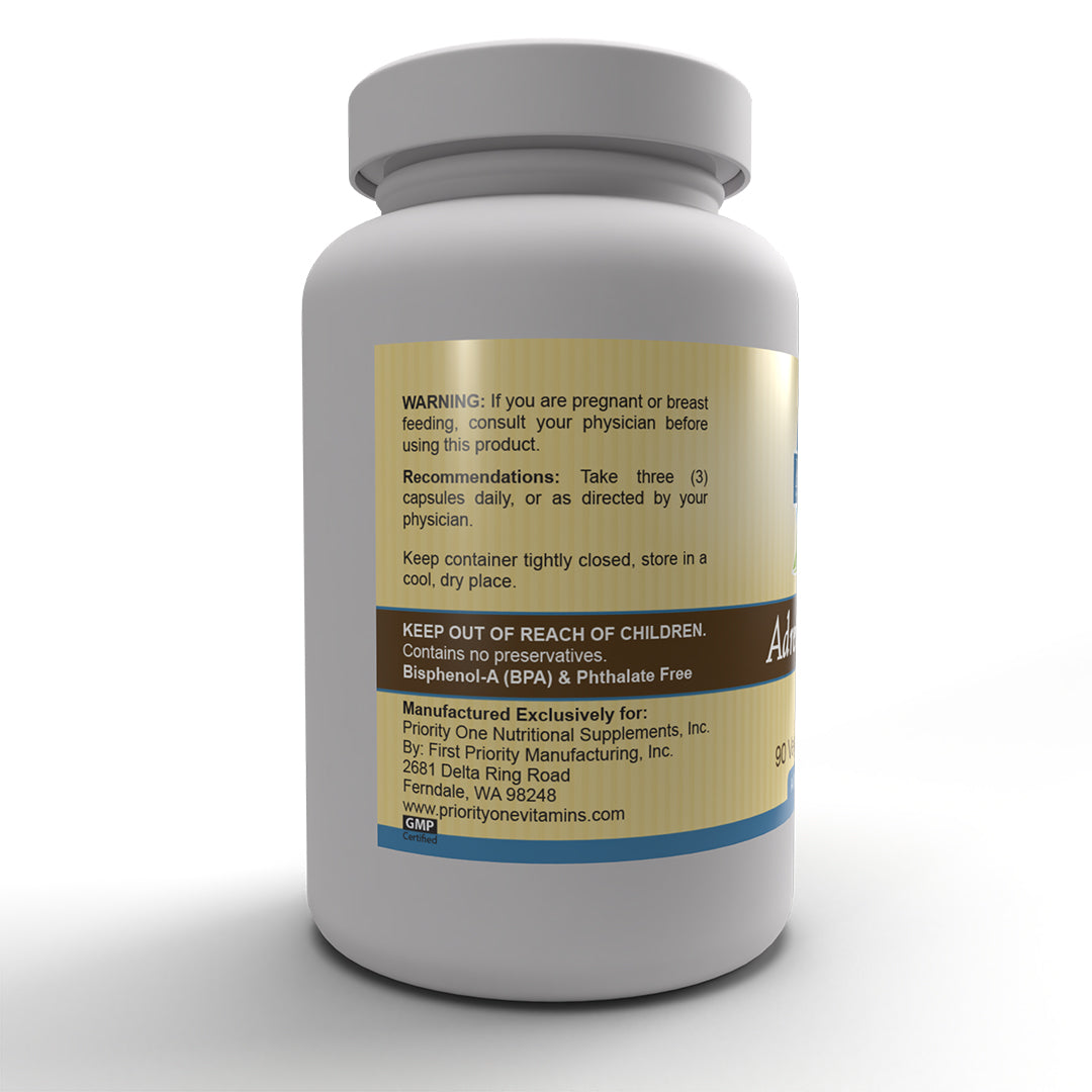 Adrenal Support Supplement for Stress Relief & Energy - 90 Vegetarian Capsules | Non-GMO, Herbal Adrenal Fatigue Support | Boost Vitality for Workouts, Busy Lifestyles & Daily Stress Management