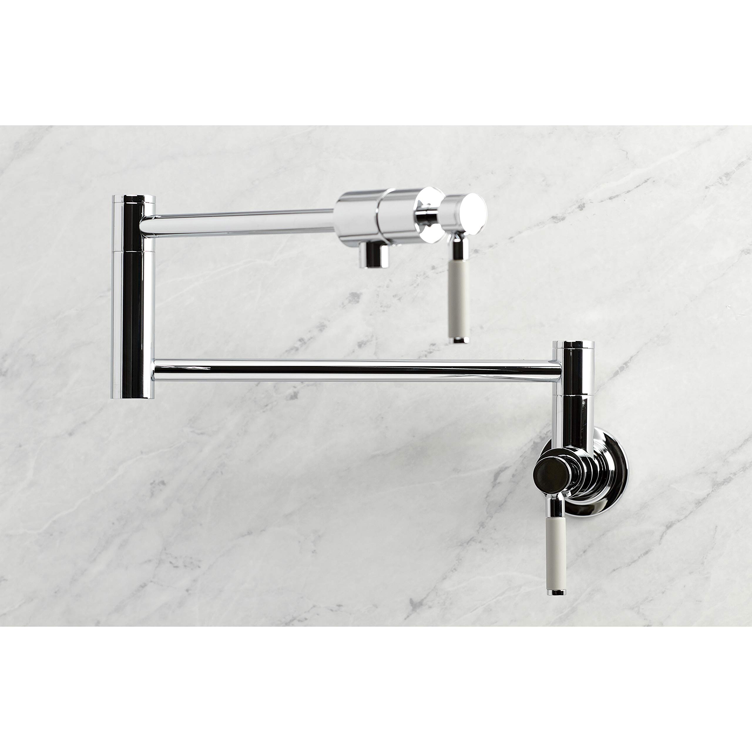 Kingston Brass KS4101DKL Kaiser Wall Mount Pot Filler Faucet - Polished Chrome Finish - Ideal for Kitchen Sink, Stove & Cooking Area