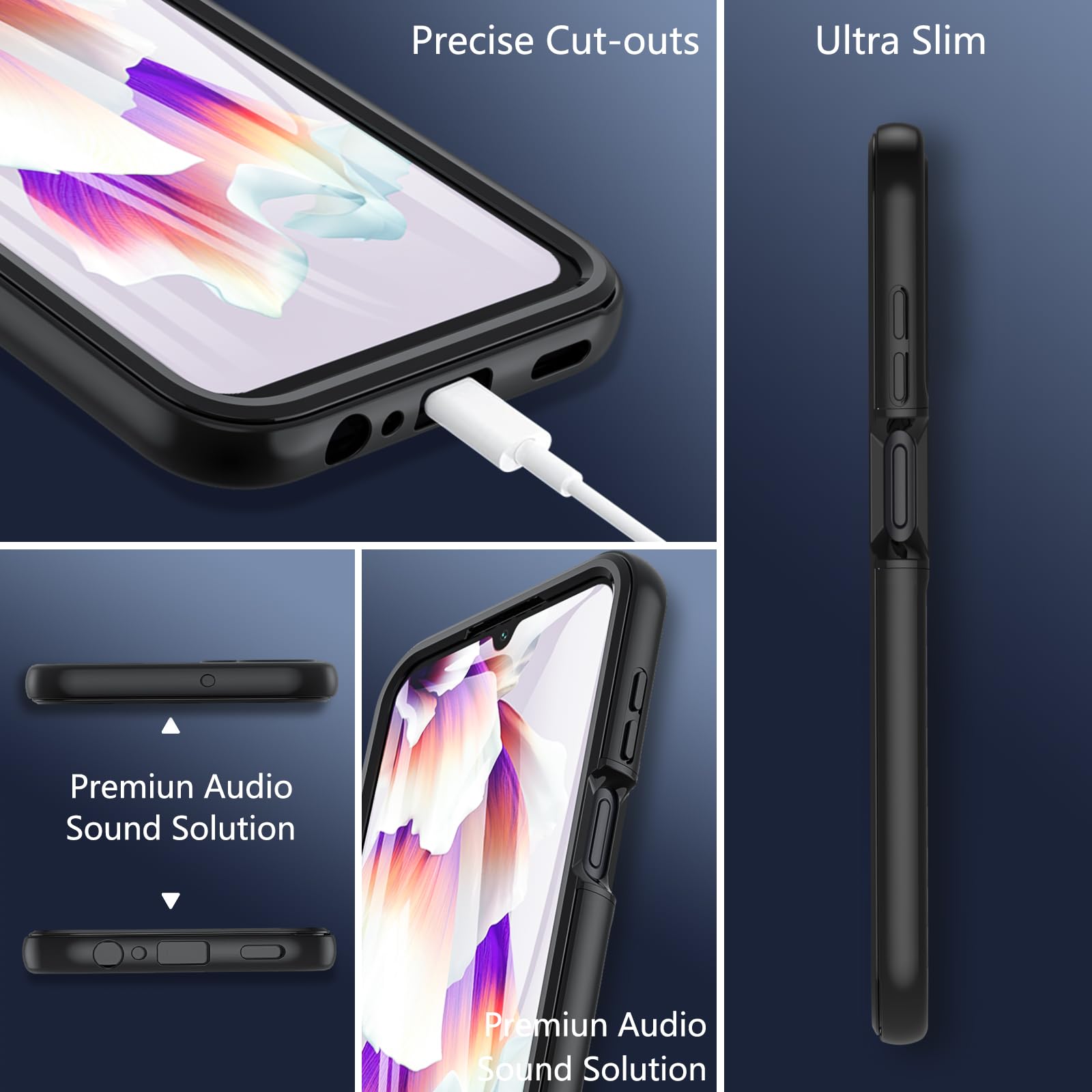OWKEY Samsung A15 Case - Military Drop Protection with 9H Screen Protector for Daily Use