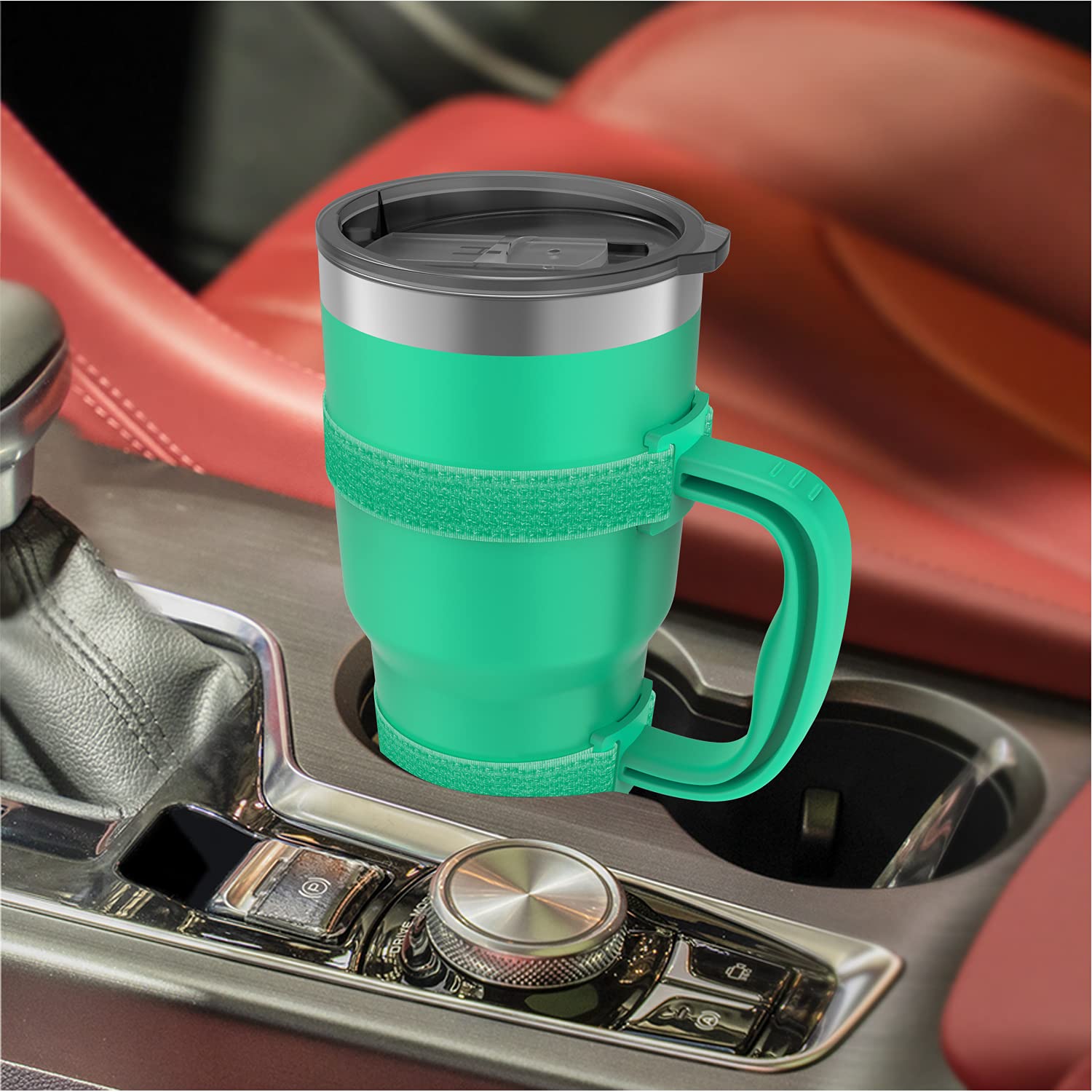 20oz 30oz 40oz Insulated Tumbler with Adjustable Handle - Universal Fit for YETI, RTIC, Ozark Trail, Rambler & More - Perfect for Travel, Camping, Office & Outdoor Activities