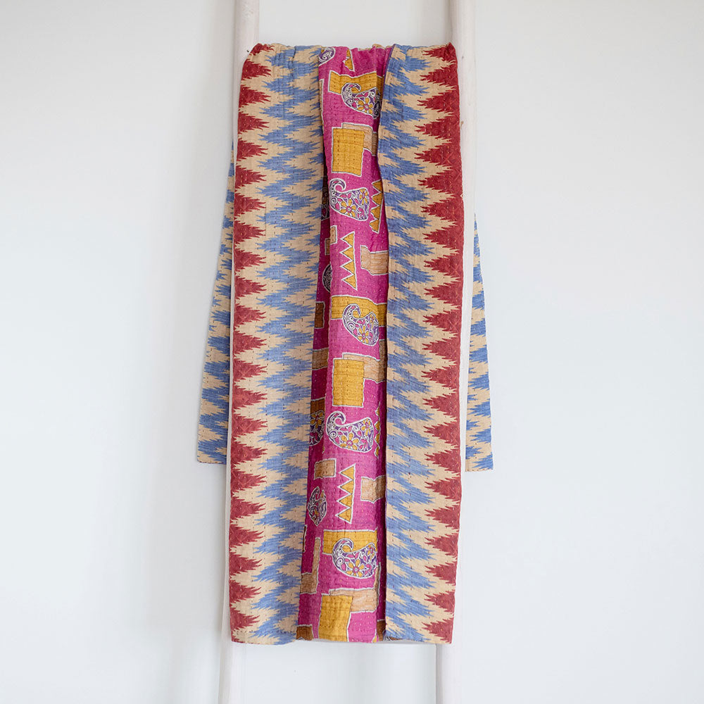 Handmade Kantha Quilt KT7111 - Unique Boho Chic Bedspread for Cozy Home Decor | Perfect for Bedroom, Living Room & Bohemian Style
