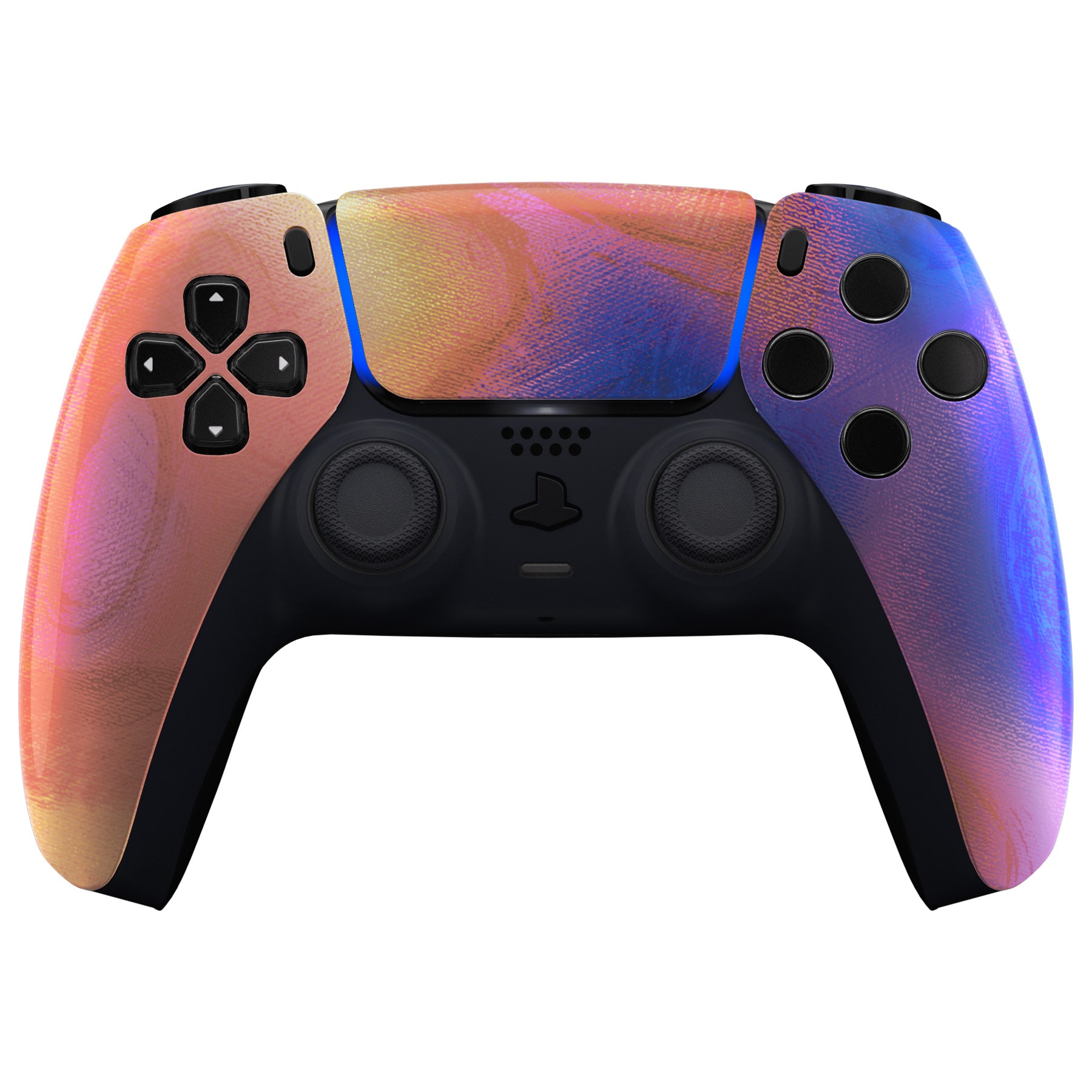 eXtremeRate PS5 Controller Front Housing Shell with Touchpad - Compatible with BDM 010/020/030/040/050 Models - Purple Red Swirl Design - DIY Repair & Customization for Gaming Enthusiasts