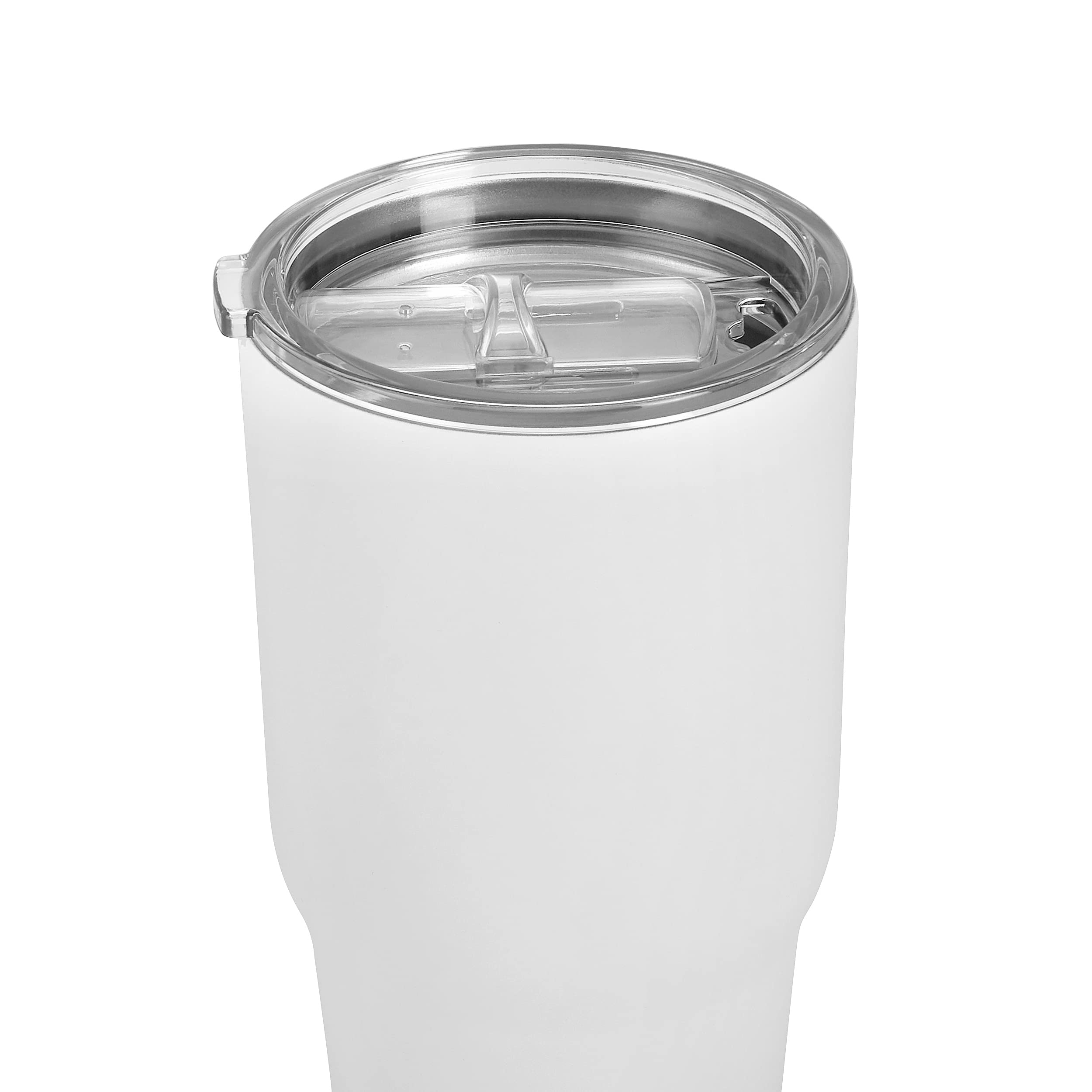 Makerflo 30 oz White Powder Coated Tumbler - 25 Pack with Lid & Straw | Laser Engravable, UV DTF, Epoxy & Vinyl Ready | Perfect for DIY Gifts, Customization & Personal Projects | Great for Office, Party Favors & Promotional Events