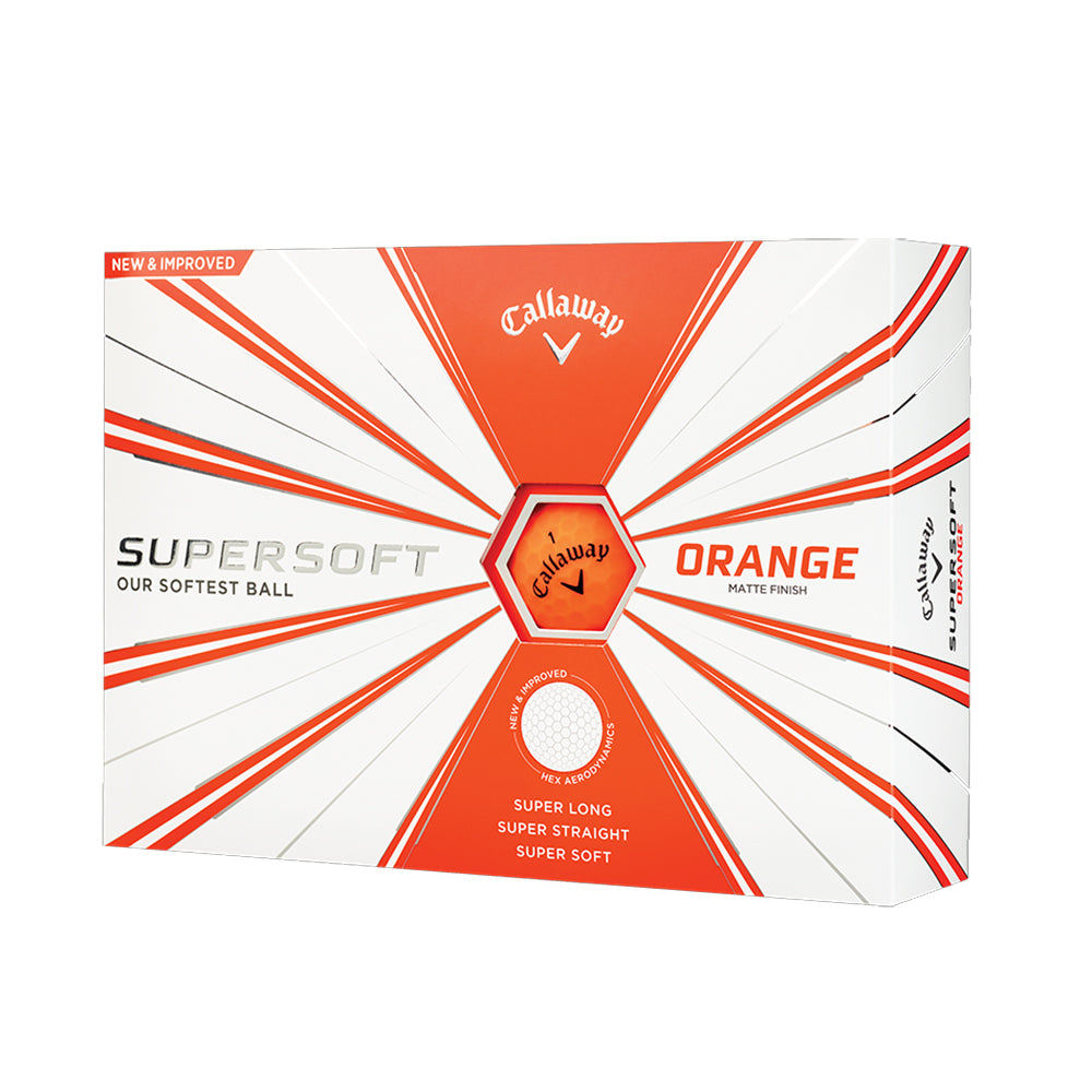 Callaway Supersoft Orange Golf Balls - Premium Low Compression Golf Balls for Distance & Accuracy | Perfect for Beginners & High Handicappers | Use on Driving Range or Course Play