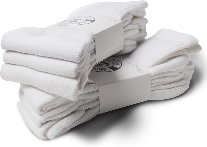 SOCKS’NBULK 72 Pairs Heavy Duty Cotton Crew Socks for Men & Women - Bulk Wholesale Comfort Socks for Work, Sports & Everyday Wear