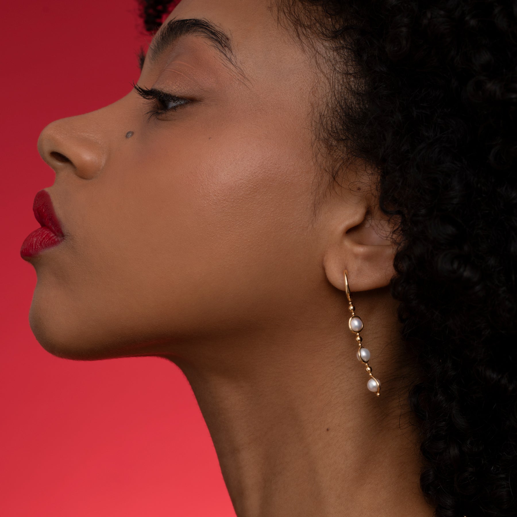 Celestial Pearl & Gold Bead Drop Earrings for Women - Elegant Dangle Jewelry for Party, Wedding & Evening Wear