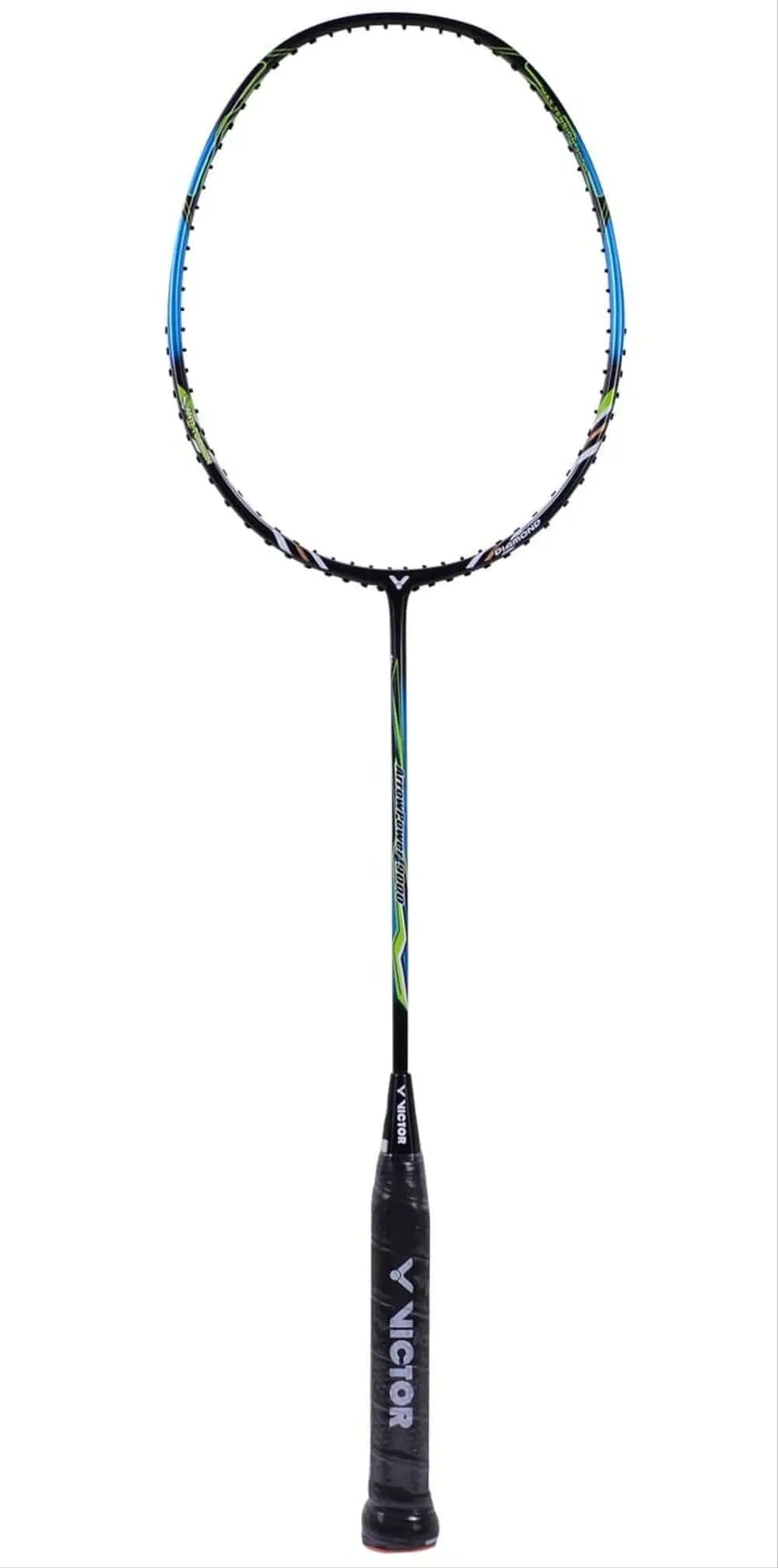 Victor Arrow Power 9000 (AP 9000) Pre-Strung Badminton Racket - Professional Grade Carbon Fiber Shuttlecock Racket for Tournament Play & Training