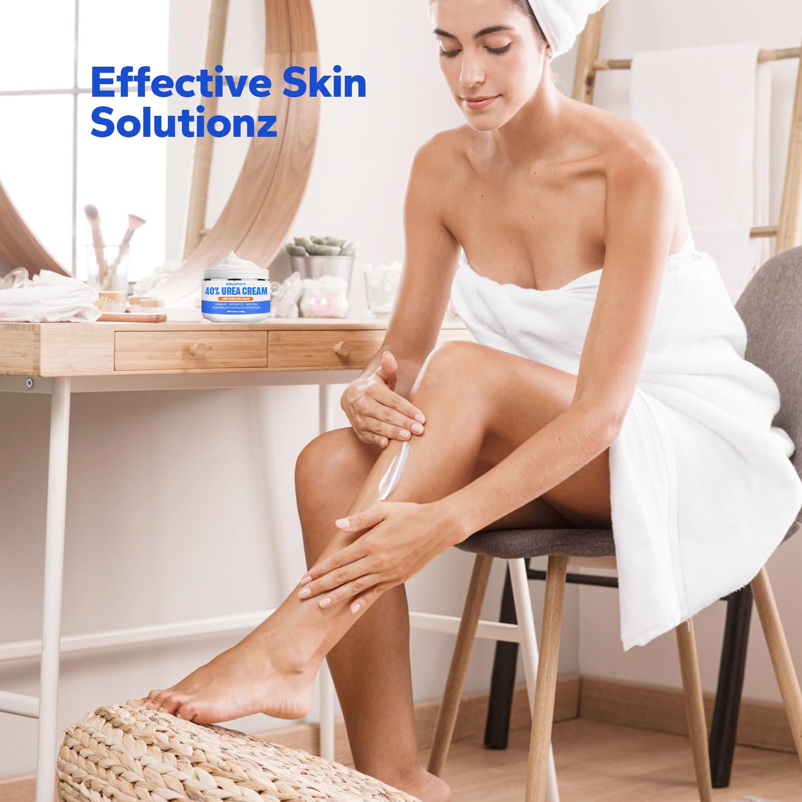 40% Urea & 2% Salicylic Acid Foot Cream with Jojoba Oil, Avocado Oil & Aloe Vera - Intensive Moisturizing Treatment for Dry Cracked Heels, Hands, Knees & Elbows - Perfect for Daily Foot Care & Skin Repair