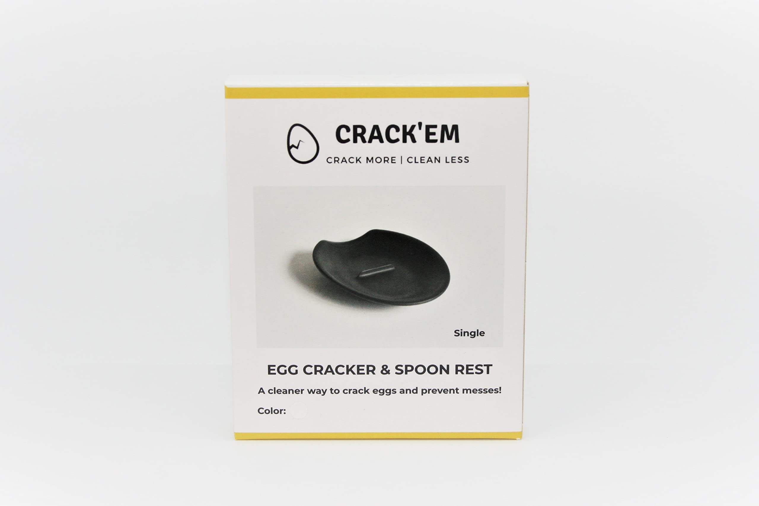 Crack'em Egg Cracker & Spoon Rest in Creamy White - Easy-to-Use Kitchen Tool for Perfect Egg Cracking - Mess-Free Solution for Kids & Home Cooks - Dishwasher Safe & Prevents Broken Yolks - Ideal for Breakfast Prep, Baking & Cooking