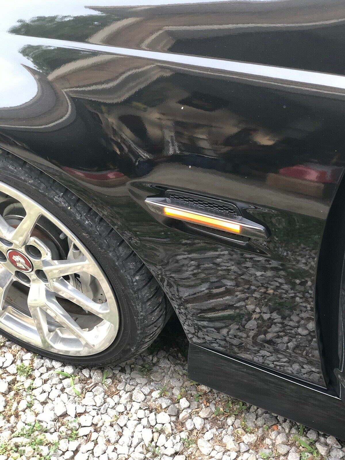 HECASA Smoke Lens Amber LED Light Bar Fender Lights + Side Markers for 08-09 Pontiac G8 - Durable Off-Road Lighting for Night Driving & Car Customization