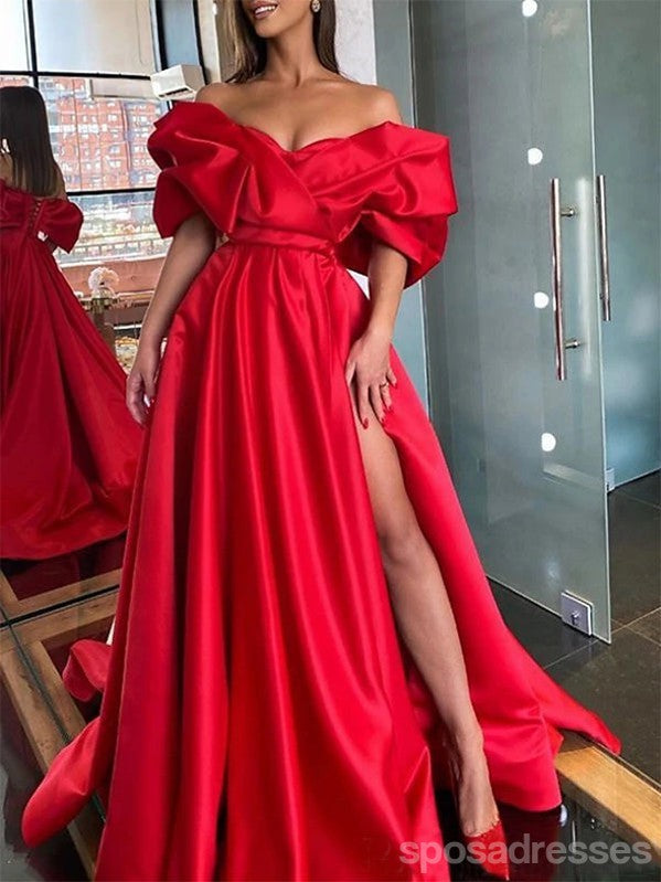 Elegant Red A-Line Off-Shoulder Maxi Long Prom Dress for Women | Formal Evening Gown for Parties, Homecoming, Weddings & Special Occasions