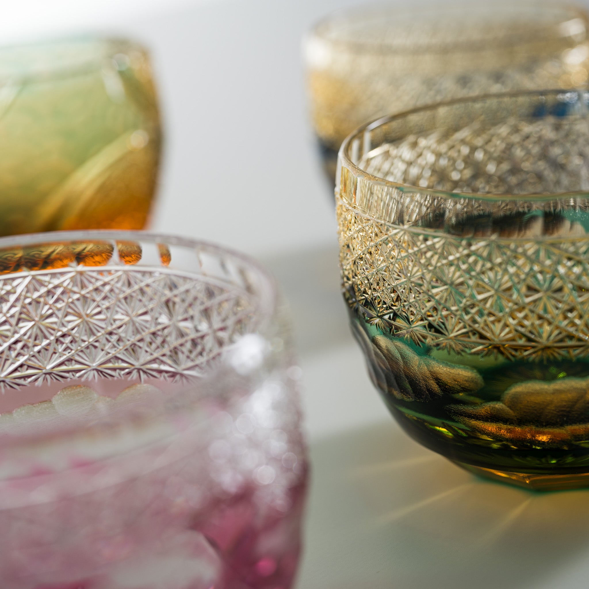Premium Yamada Crystal Glass Sake Cups with Mt. Fuji Design - Elegant Red Japanese Drinking Cups for Sake, Wine & Cocktails - Perfect for Dining, Gifts & Asian-Themed Parties