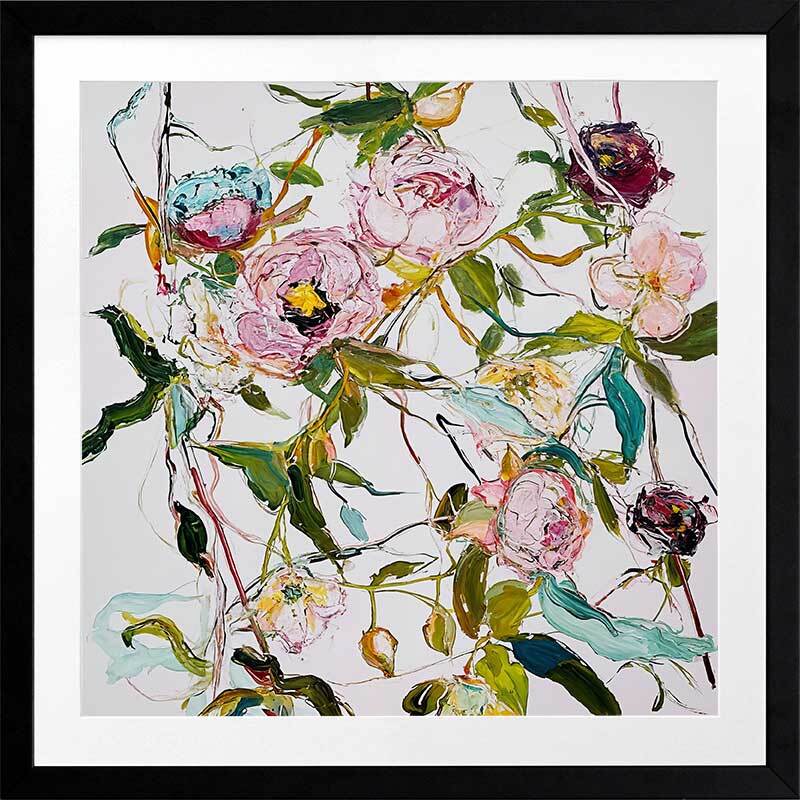 Elegant Framed Floral Art Print - A Rosy Affair Wall Decor for Living Room, Bedroom & Office | Perfect Home Decor Gift