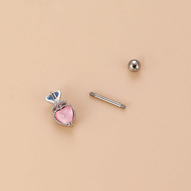 20G Cartilage Tiny Stud Earrings - Heart & Conch Helix Studs for Women | HSPJ800 | Perfect for Daily Wear, Parties & Gifts