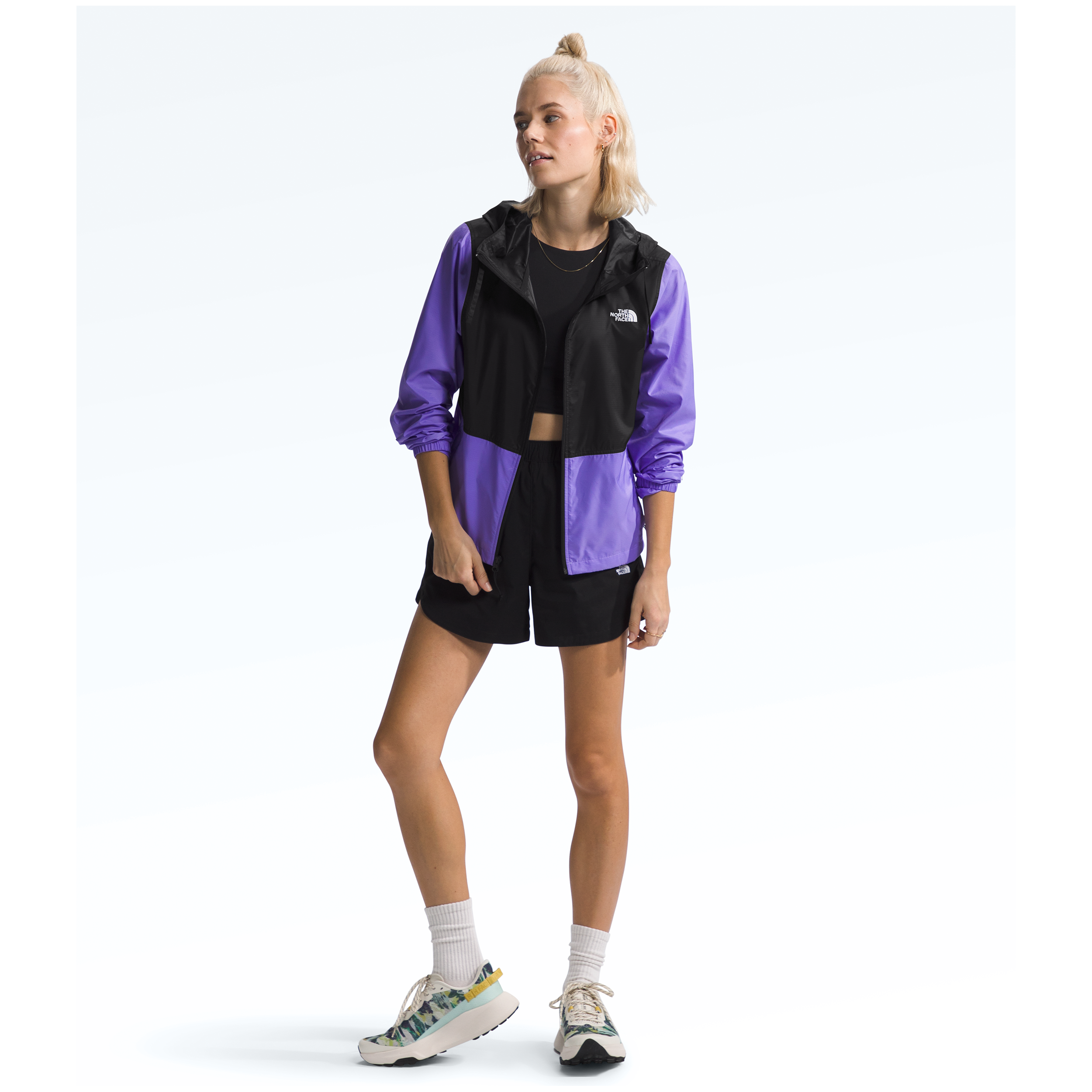The North Face Women's Cyclone Jacket 3 - Waterproof Windbreaker with Hood in Optic Violet/TNF Black - Perfect for Hiking, Camping & Outdoor Adventures