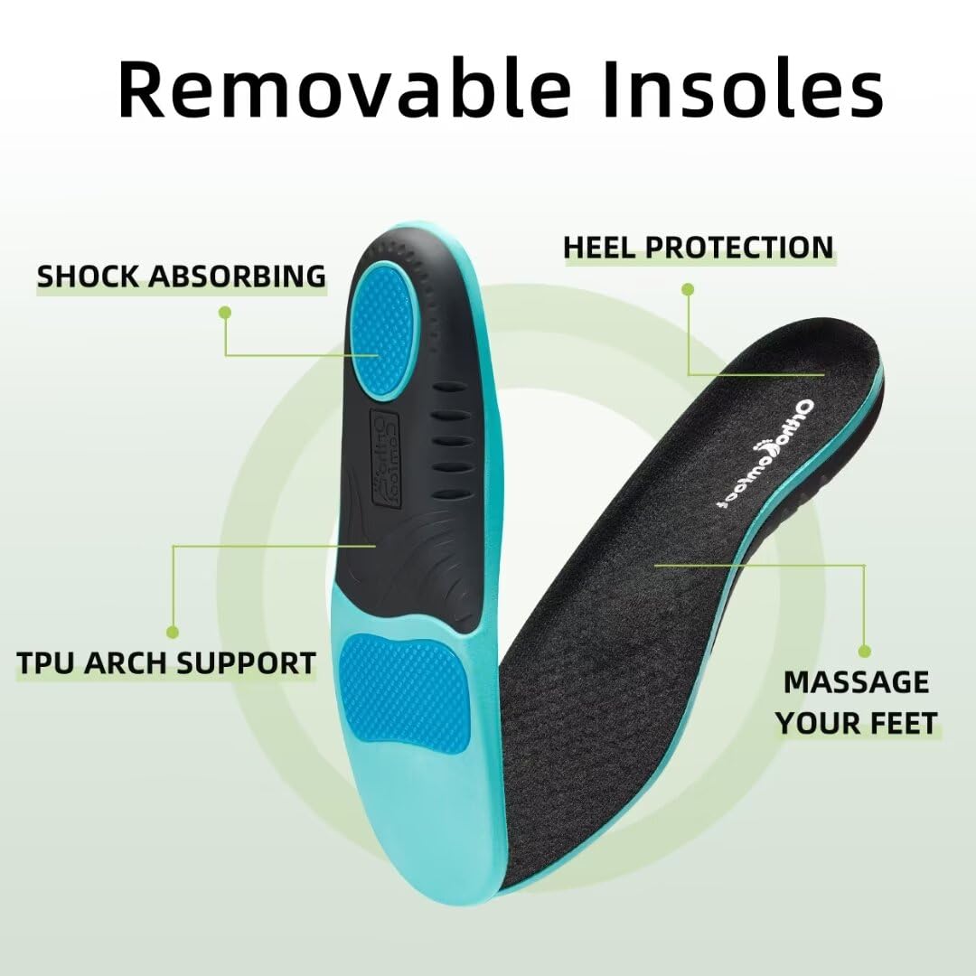 OrthoComfoot Men's Orthopedic Slip-On Shoes with Arch Support - Plantar Fasciitis Relief Loafers for Foot & Heel Pain - Comfortable Canvas Leisure Walking Shoes for Work, Travel & Daily Wear