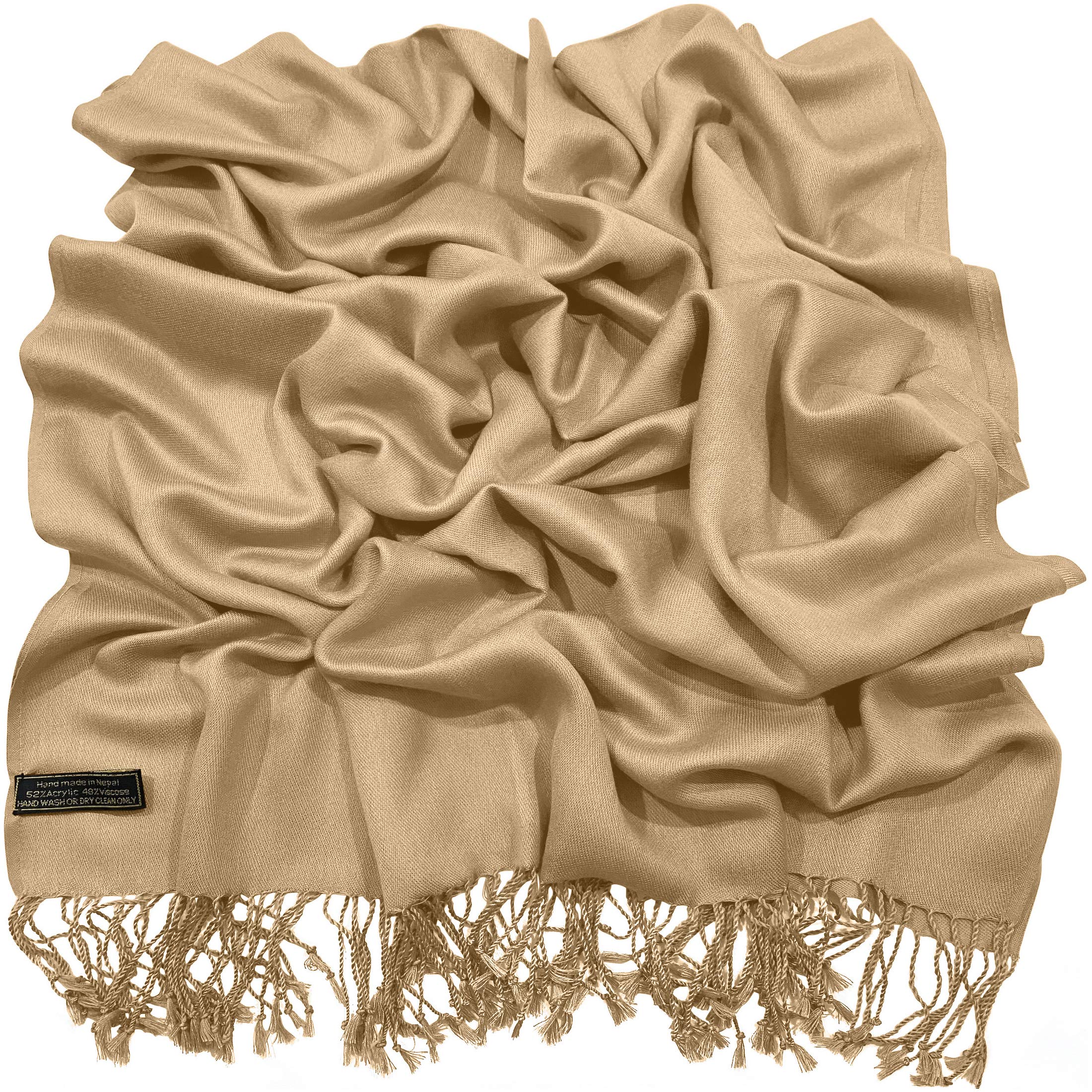 Handmade Nepalese Pashmina Shawl - Solid Color Scarf Wrap & Stole - Soft & Warm Cashmere Blend - Perfect for Winter, Gifts & Boho Fashion - Made in Nepal