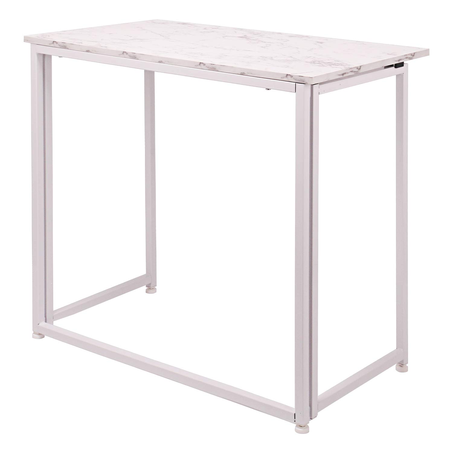 Leopard Outdoor Folding Computer Desk - Space-Saving Home Office Desk, Foldable Laptop Table, Compact Study & Reading Desk in Marble White - Ideal for Small Spaces, Dorm Rooms & Apartments