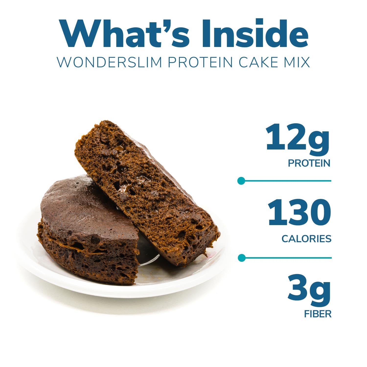 WonderSlim Protein Cake Mix - Double Chocolate Flavor, 12g Protein, Low Carb, Gluten Free (7 Pack) - Perfect for Keto Diet, Weight Loss & Healthy Snacking