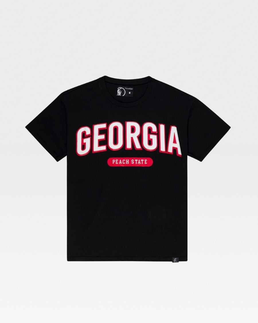 Georgia Black and Red Hawks T-Shirt - Stylish Fan Apparel for Basketball Games, Casual Wear & Sports Events