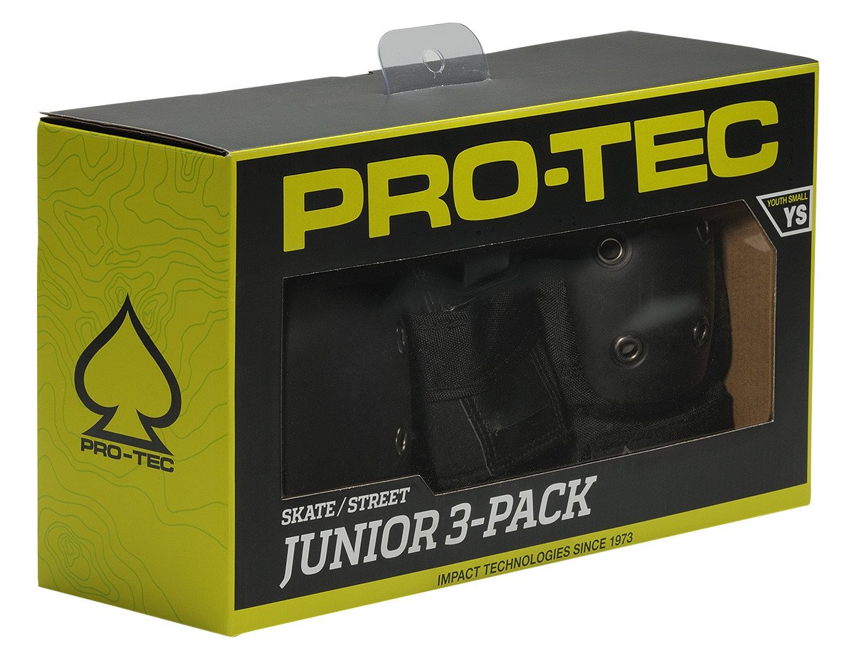 Protec Junior Skateboard Protective Gear Set - 3-Piece Knee, Elbow & Wrist Pads for Kids Safety - Perfect for Skateboarding, Roller Skating & Scooter Riding