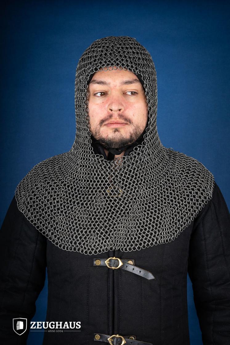 Chainmail Hood with 9mm Steel Oiled Round Rings - Medieval Armor for LARP, Cosplay & Renaissance Faires