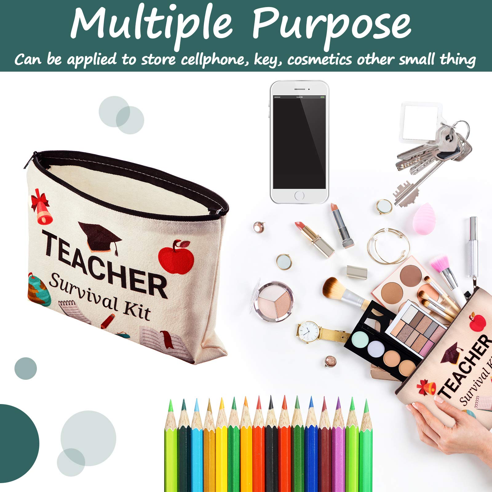 20 Pack Canvas Cosmetic Bags - Waterproof Makeup Pouch, Travel Toiletry Organizer & Teacher Appreciation Gift - Perfect for School Supplies, Pencil Cases & Multi-Purpose Storage (Great for Travel, Daily Use & Teacher Gifts)
