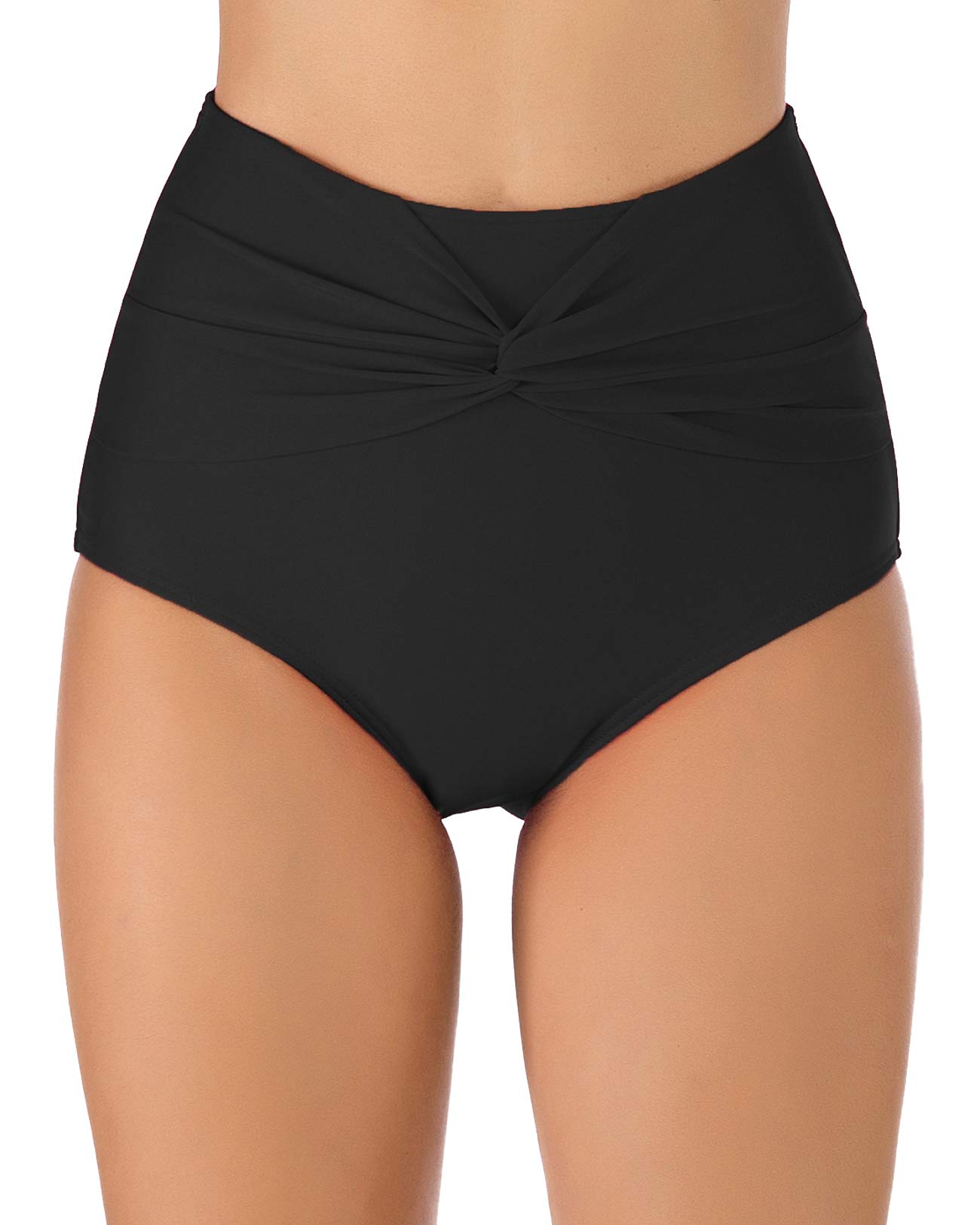 Vogueric Women's High Waisted Bikini Bottom - Tummy Control Swim Shorts with Ruched Design for Beach, Pool & Vacation | Plus Size Swimwear for Women