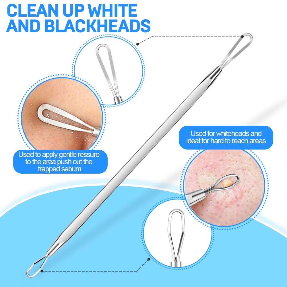 Professional Blackhead & Pimple Extractor Tool - Surgical Grade Stainless Steel Acne Comedone Removal Kit for Face & Nose - 2-in-1 Blemish Popper for Clear Skin | Perfect for Home Skincare & Spa Treatments