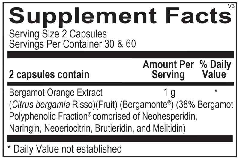 OrthoMolecular Products Bergamot BPF Supplement - Supports Healthy Cholesterol & Heart Health - Perfect for Daily Wellness & Cardiovascular Support