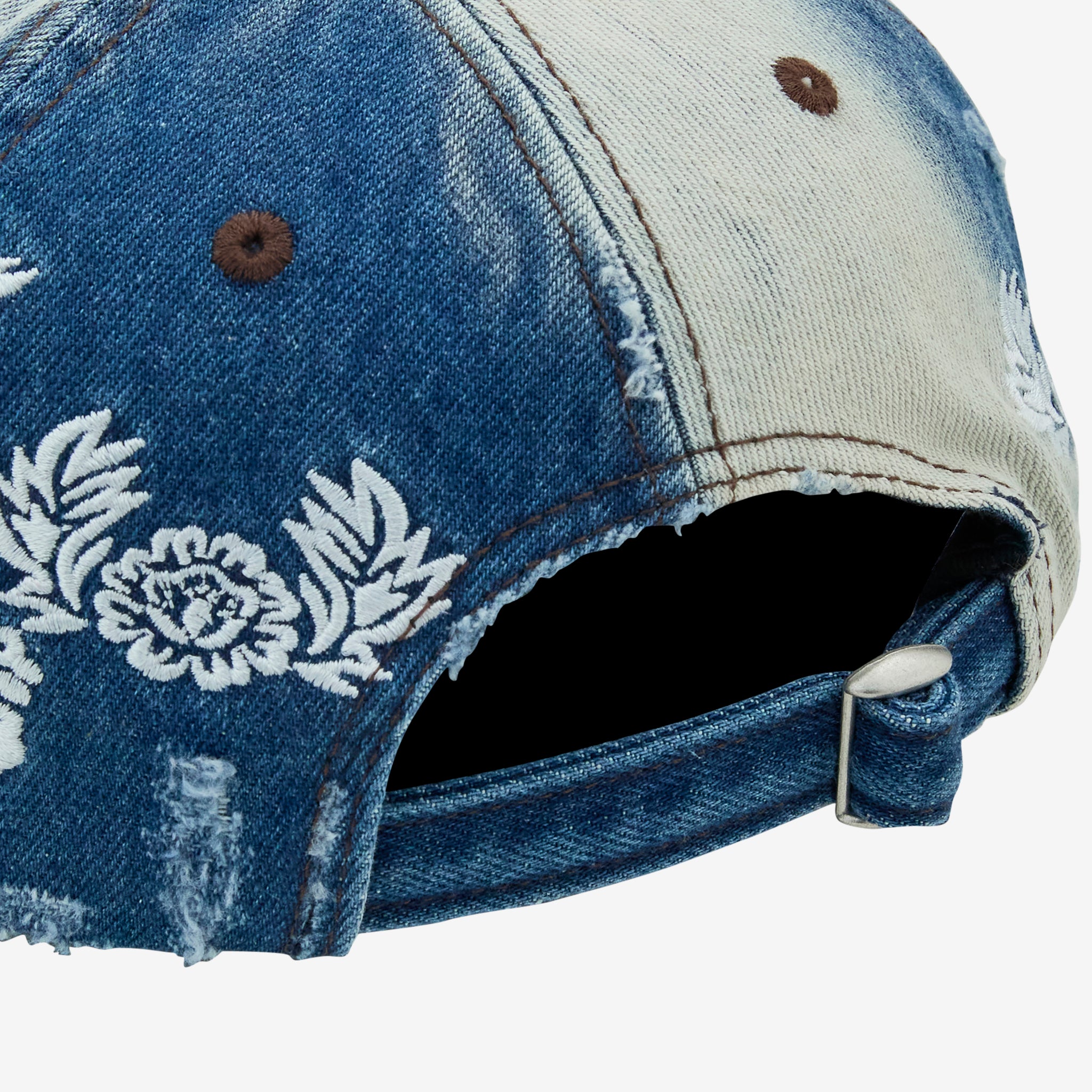 Destroyed Lace Cap Denim Jeans - Distressed Vintage Style Women's Ripped Denim Pants for Casual Wear & Street Fashion