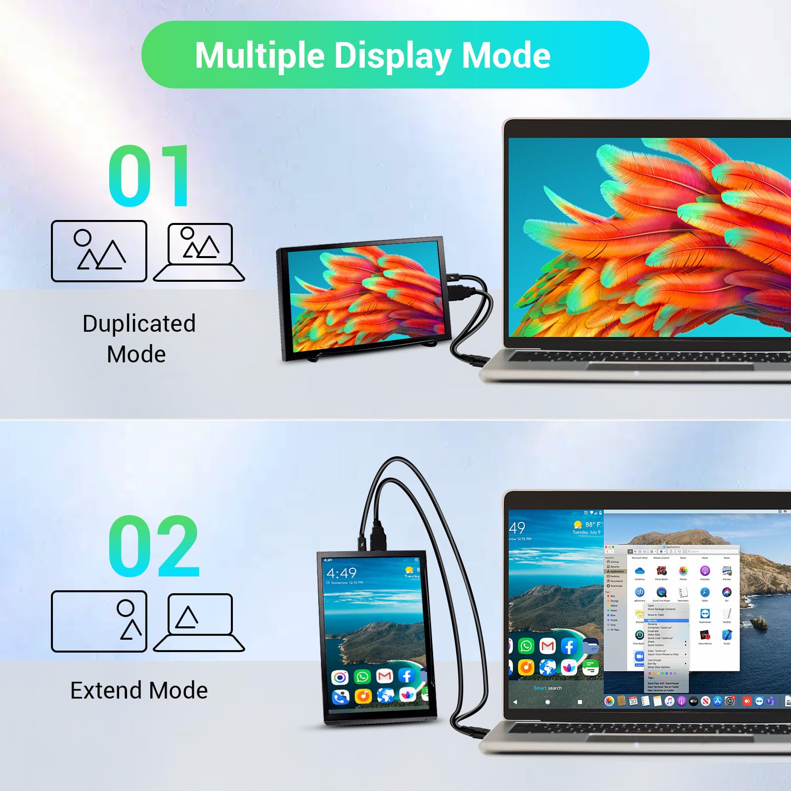 8 Inch Mini HDMI Monitor - 1280x800 Portable Display for PC, Laptop, Raspberry Pi & Gaming Consoles | Perfect for Travel, Office & Multi-Screen Setup