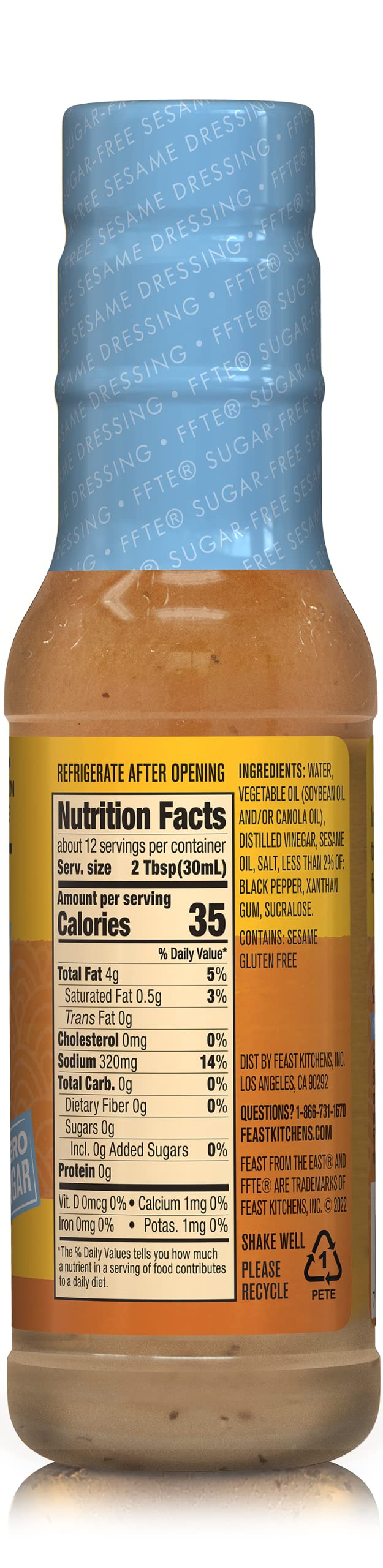 Keto Sugar-Free Sesame Dressing 12oz - Gluten Free Chinese Salad Dressing for Healthy Meals