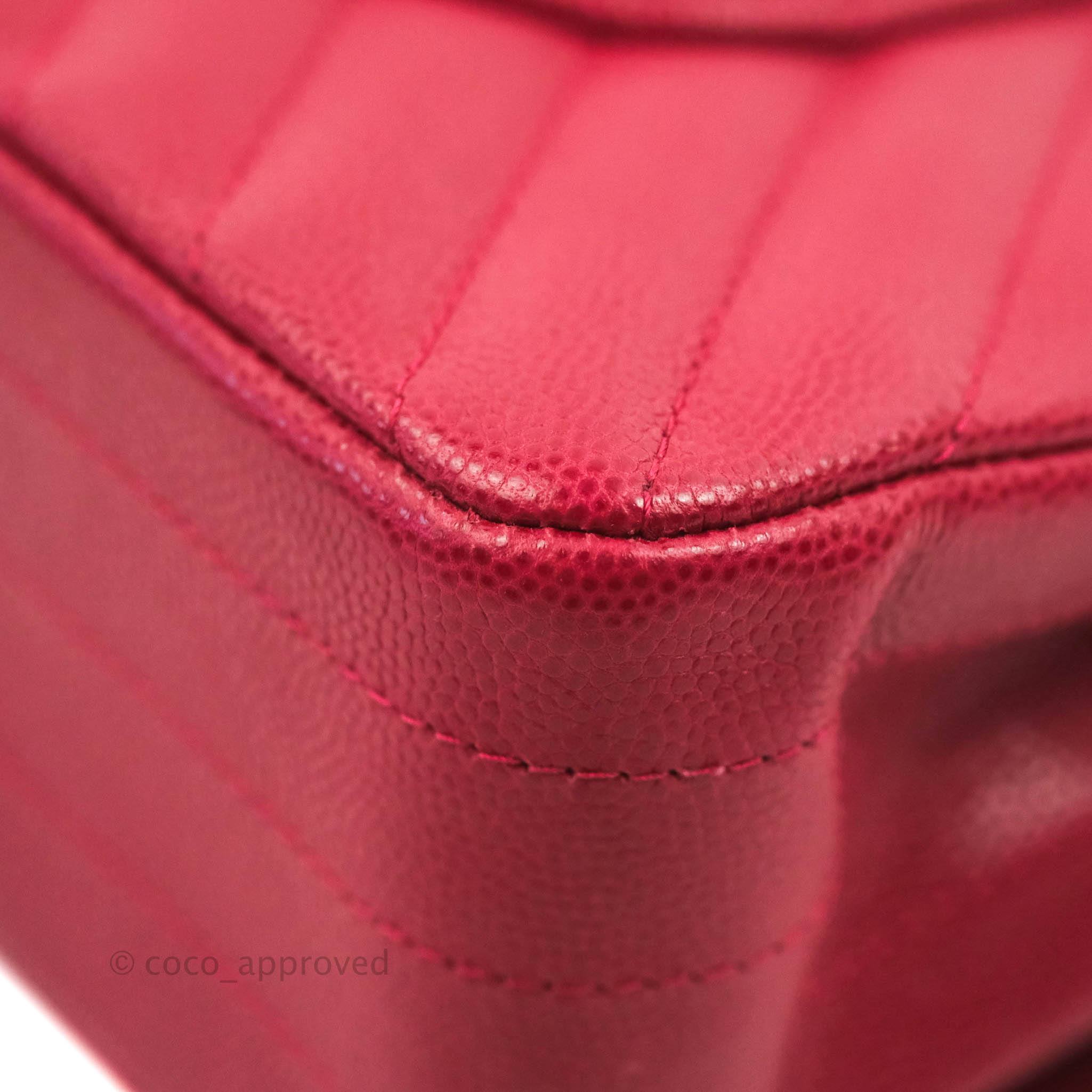 Chanel Classic M/L Medium Chevron Double Flap Bag in Cherry Red Caviar Leather with Gold Hardware - Perfect for Evening Events, Luxury Gifts & Fashionable Outfits