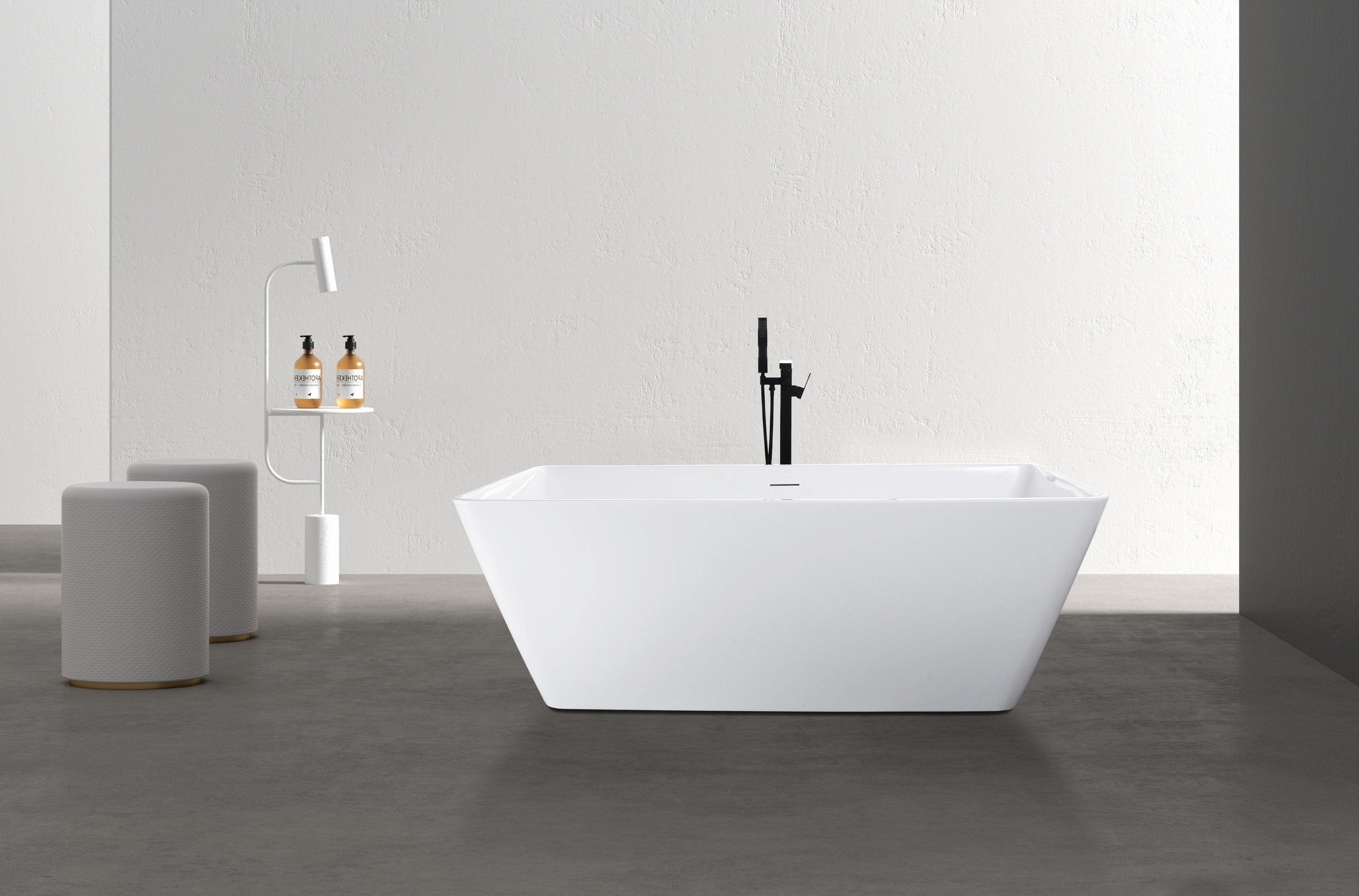 59 Inch Freestanding Soaking Bathtub - Modern Acrylic Stand Alone Tub for Bathroom Relaxation, Spa & Luxury Home Decor