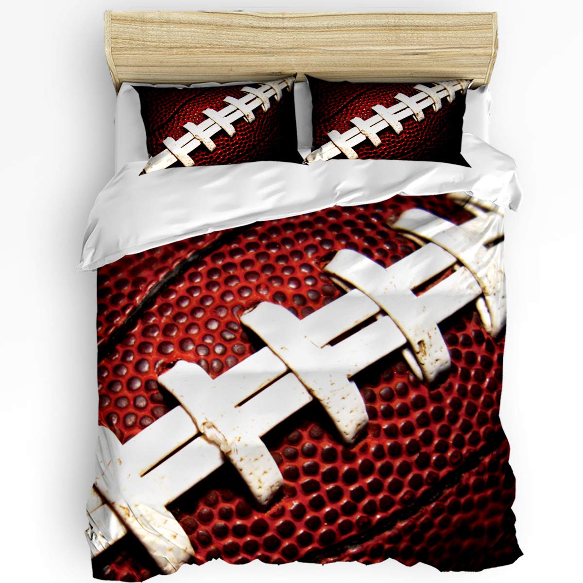American Football Soccer Ultra Soft 3-Piece Bedding Set - Luxury Duvet Cover with 2 Pillow Shams for Queen Size Bed | Sports Lover's Bedroom Decor | Perfect for Game Day, Dorm Rooms & Man Cave Decorations