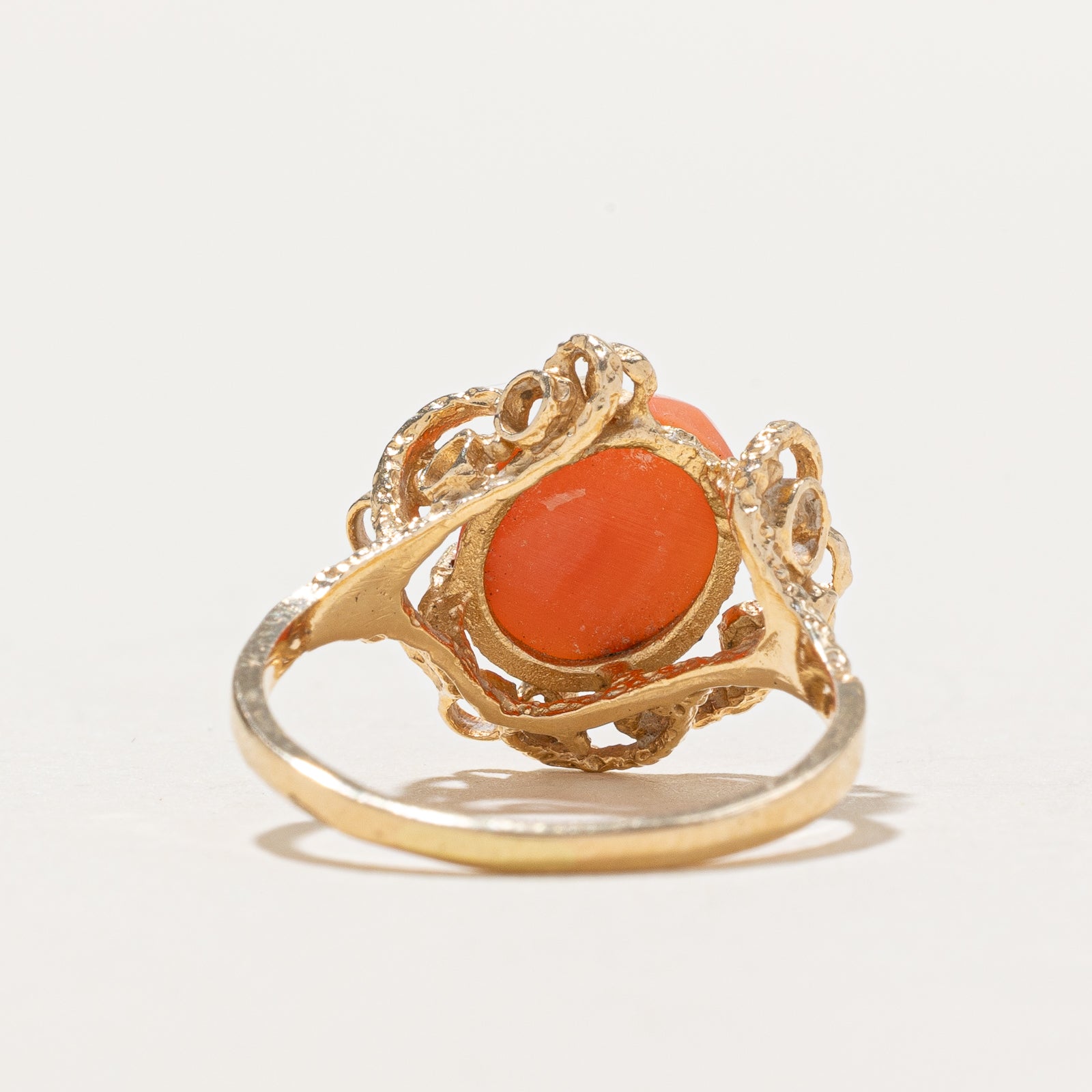2.25ct Coral Textured Abstract Ring - Size 5.75 | Unique Handmade Jewelry for Women | Perfect for Beach Weddings, Boho Fashion & Gift Giving
