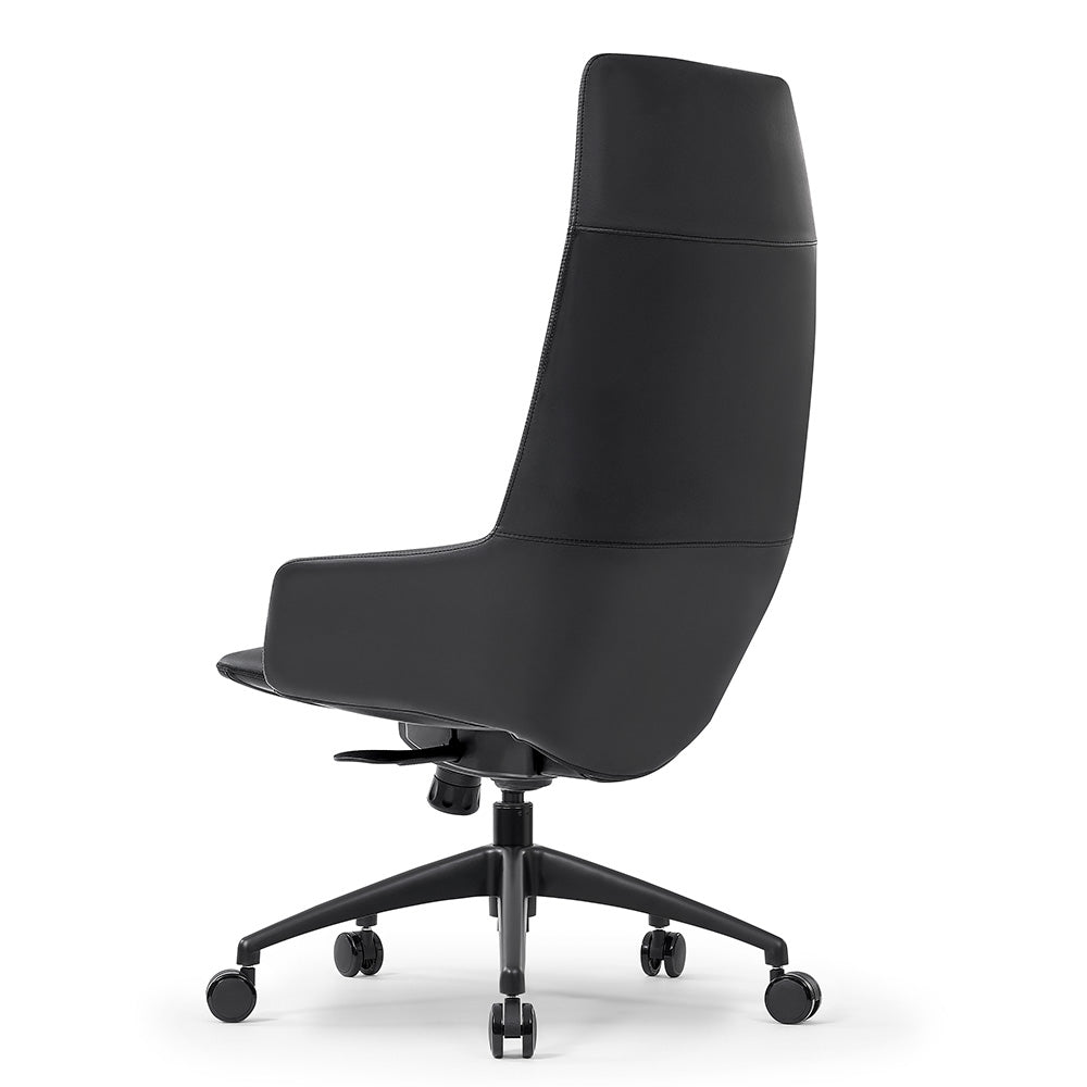 CRUZ Ergonomic High Back Office Chair - Black - Adjustable Lumbar Support for Comfort & Posture - Perfect for Home Office & Workspaces