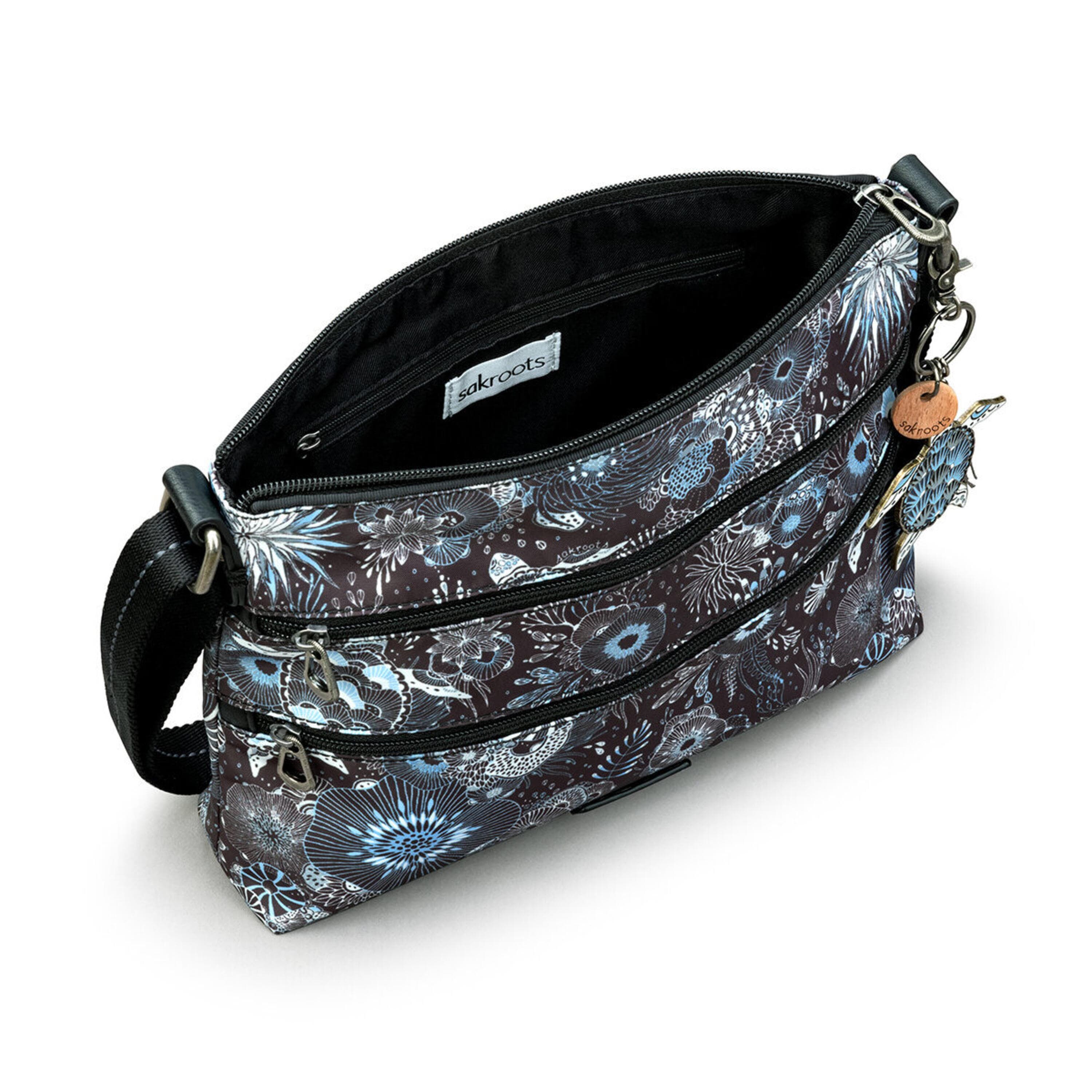 Eco-Friendly Crossbody Bag in Midnight Seascape - Sustainable Twill Fabric for Women, Perfect for Travel, Shopping & Everyday Use