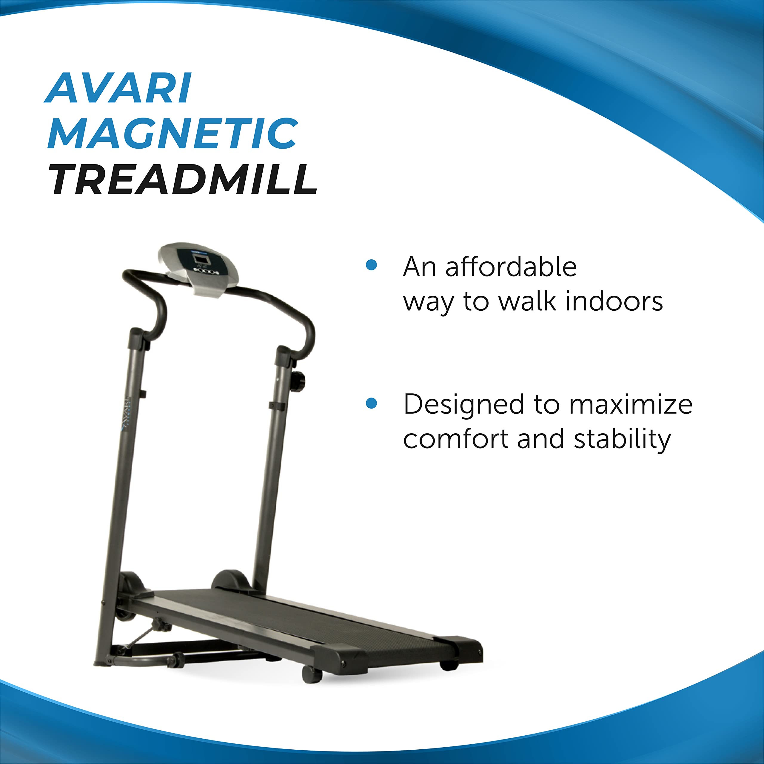 Avari Magnetic Treadmill - Foldable Manual for Home Workout - 250lbs Capacity - Perfect for Small Spaces & Cardio Training