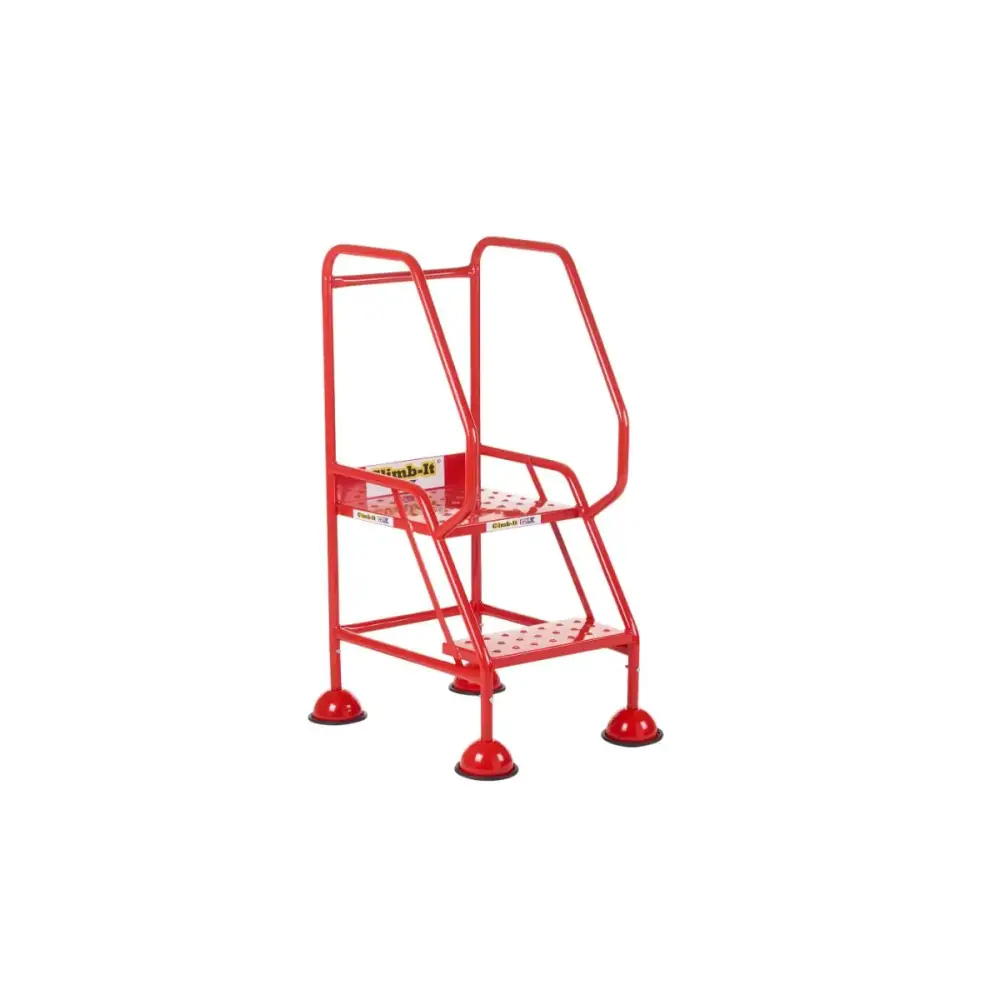 Climb It UK Domed Feet Steps - Red Non-Slip Ladder Accessories for Home, Garage, and Workshop Use