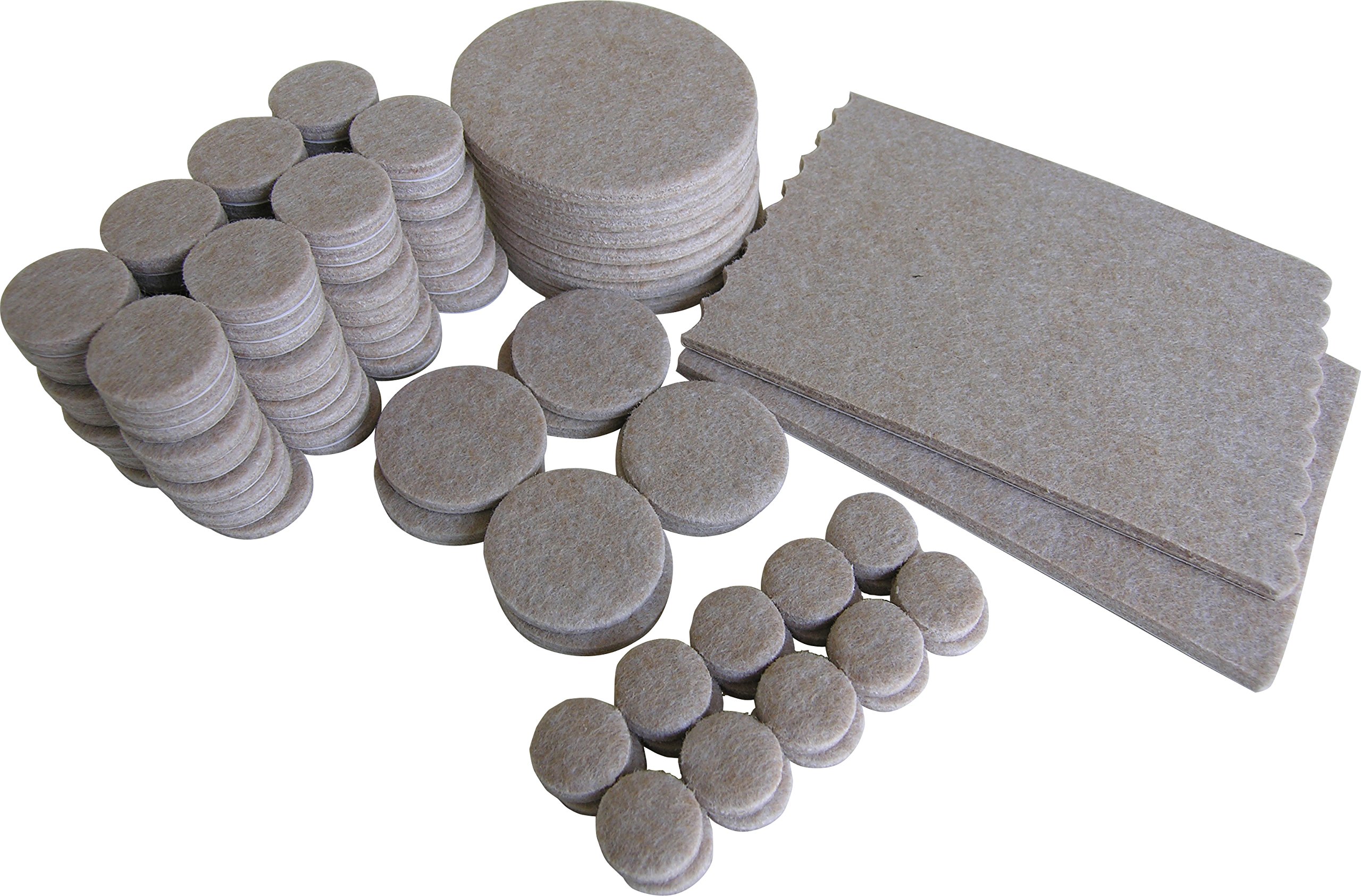 Shepherd Hardware 9839 Self-Adhesive Felt Furniture Pads - 118-Piece Set with Assorted Sizes (1/2