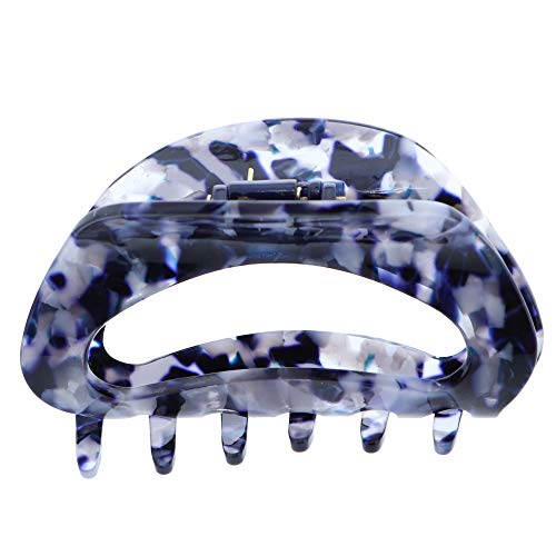 3.25 Inch Marbleized Jaw Clip Hair Clamp for Women - Navy Blue Hair Claw for Thick Hair, Updos & Ponytails