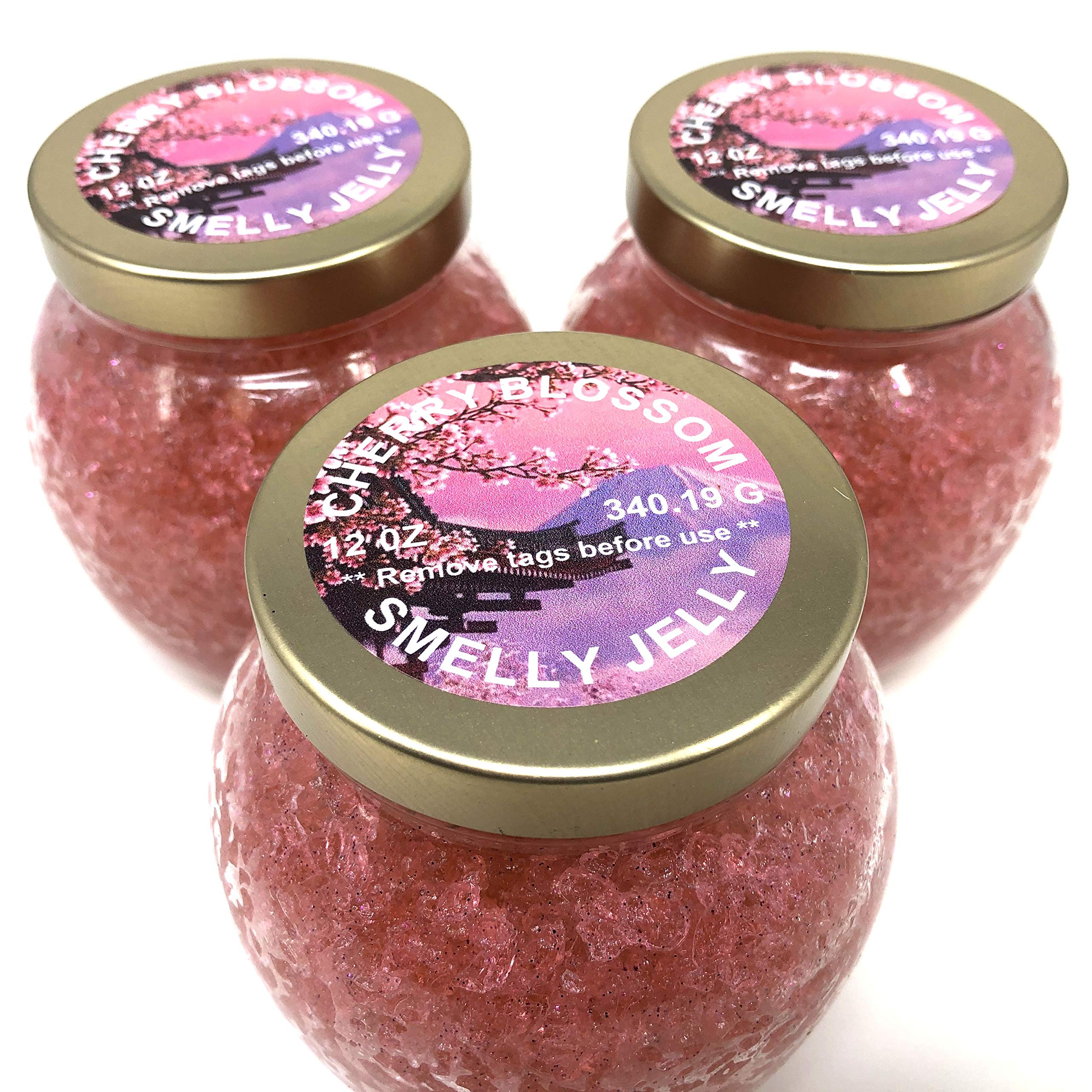 Smelly Jelly Cherry Blossom Scented Wax Melts - 12oz Handcrafted Glass Jar, Floral Home Fragrance Alternative to Candles | Room Freshener for Bedroom, Bathroom & Office