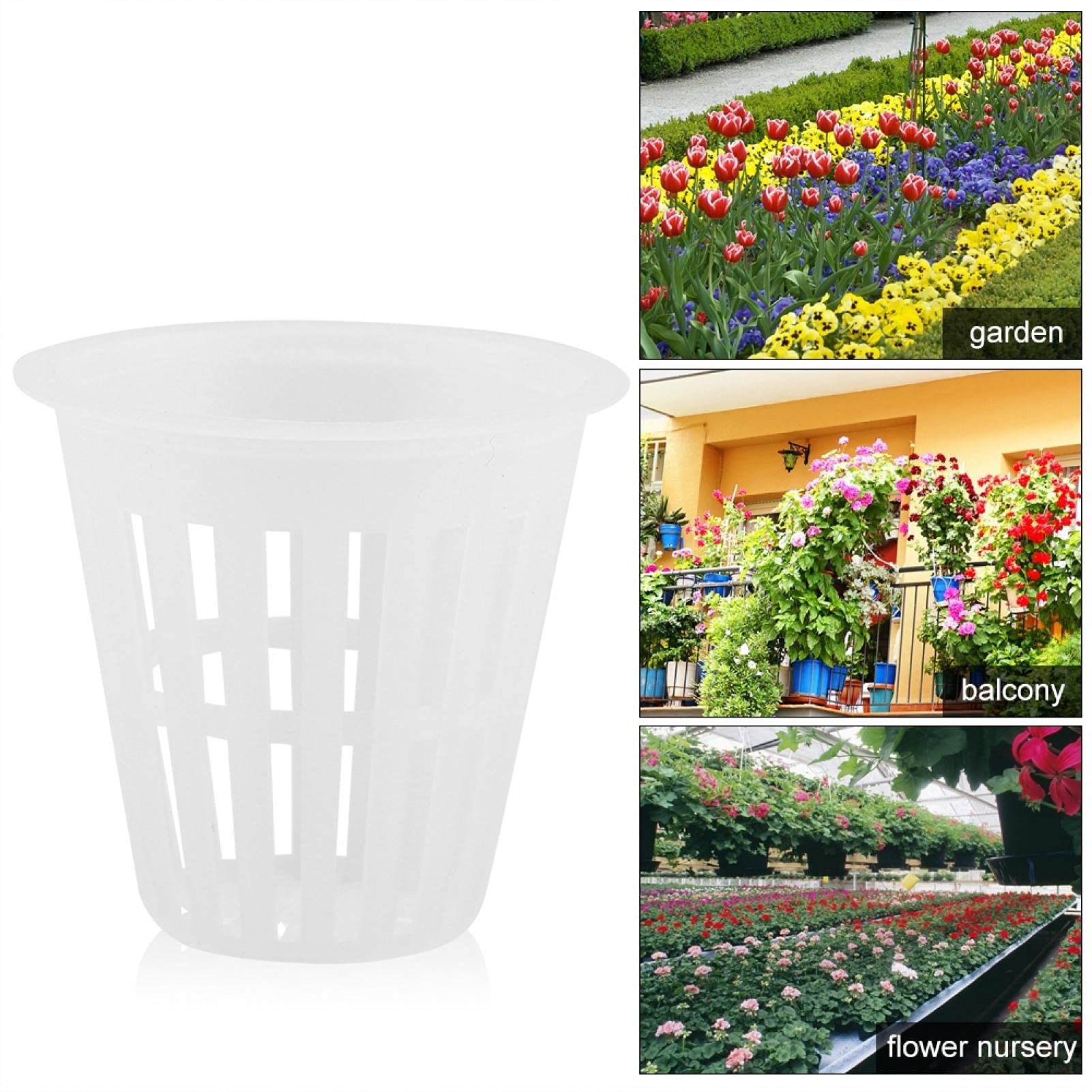 Hydroponic Baskets 10pcs - Durable Net Pots for Hydroponics & Balcony Gardening