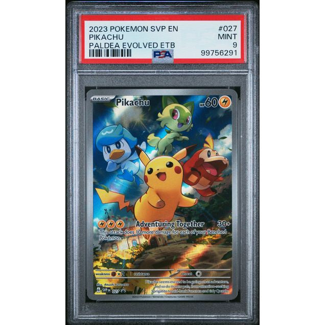 2023 Pokemon Scarlet Violet Promo Pikachu Paldea Evolved SVP027 PSA 9 Graded Card - Collectible Trading Card for Pokemon Fans, Perfect for Display & Investment