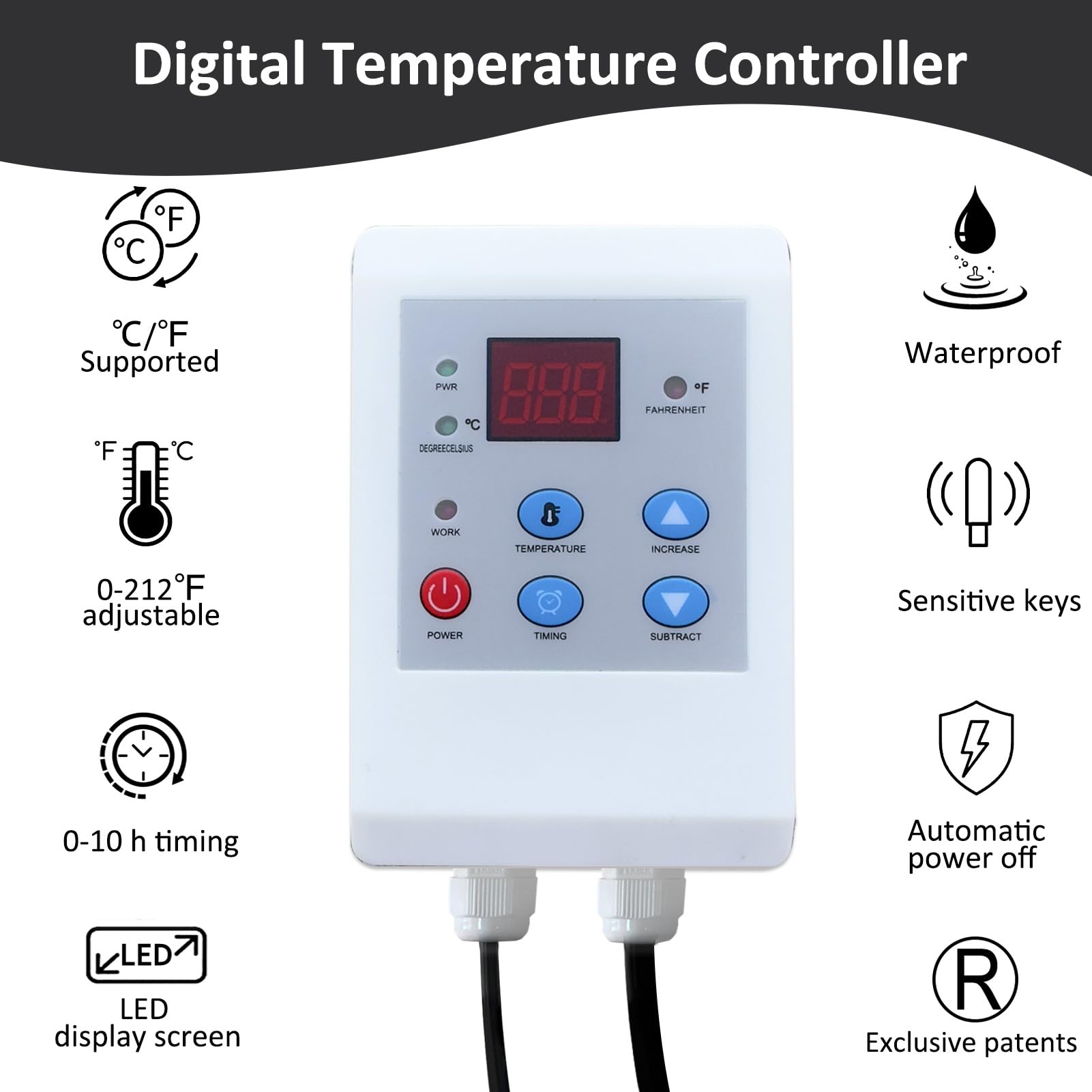 55 Gallon Drum Heater Blanket - 208L Adjustable Oil Pail Warmer with Thermostat & GFCI Plug | 202℉ Insulated Oxford Cloth Heating Band for Gas Cylinders & Industrial Drums | Winter Storage, Chemical Processing, Viscosity Control