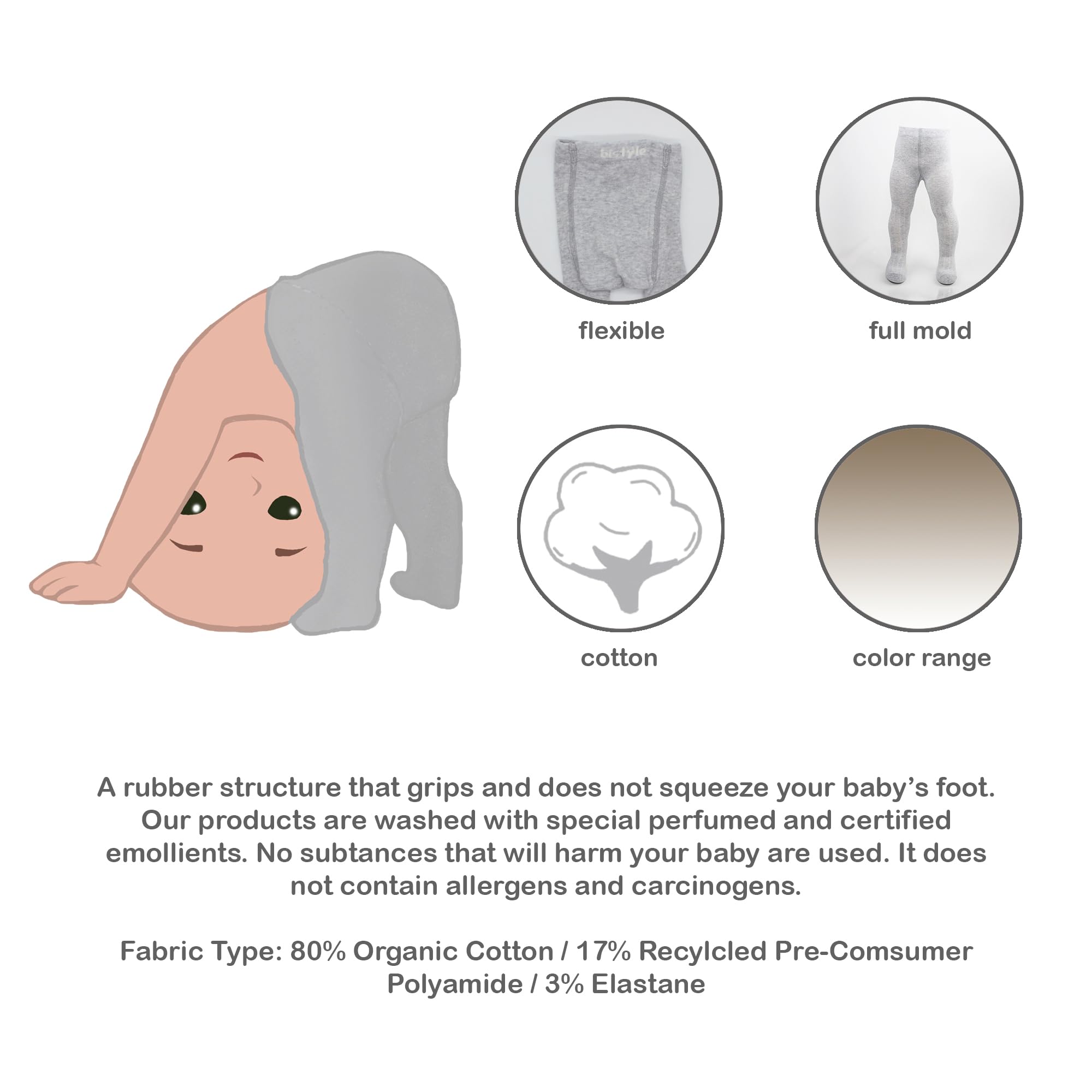 Bistyle Baby Girls Tights - Thick Warm Leggings for Newborn Infant Toddler | 2 Pack Soft Organic Cotton Stockings Pantyhose | Perfect for Winter, Playtime & Everyday Comfort