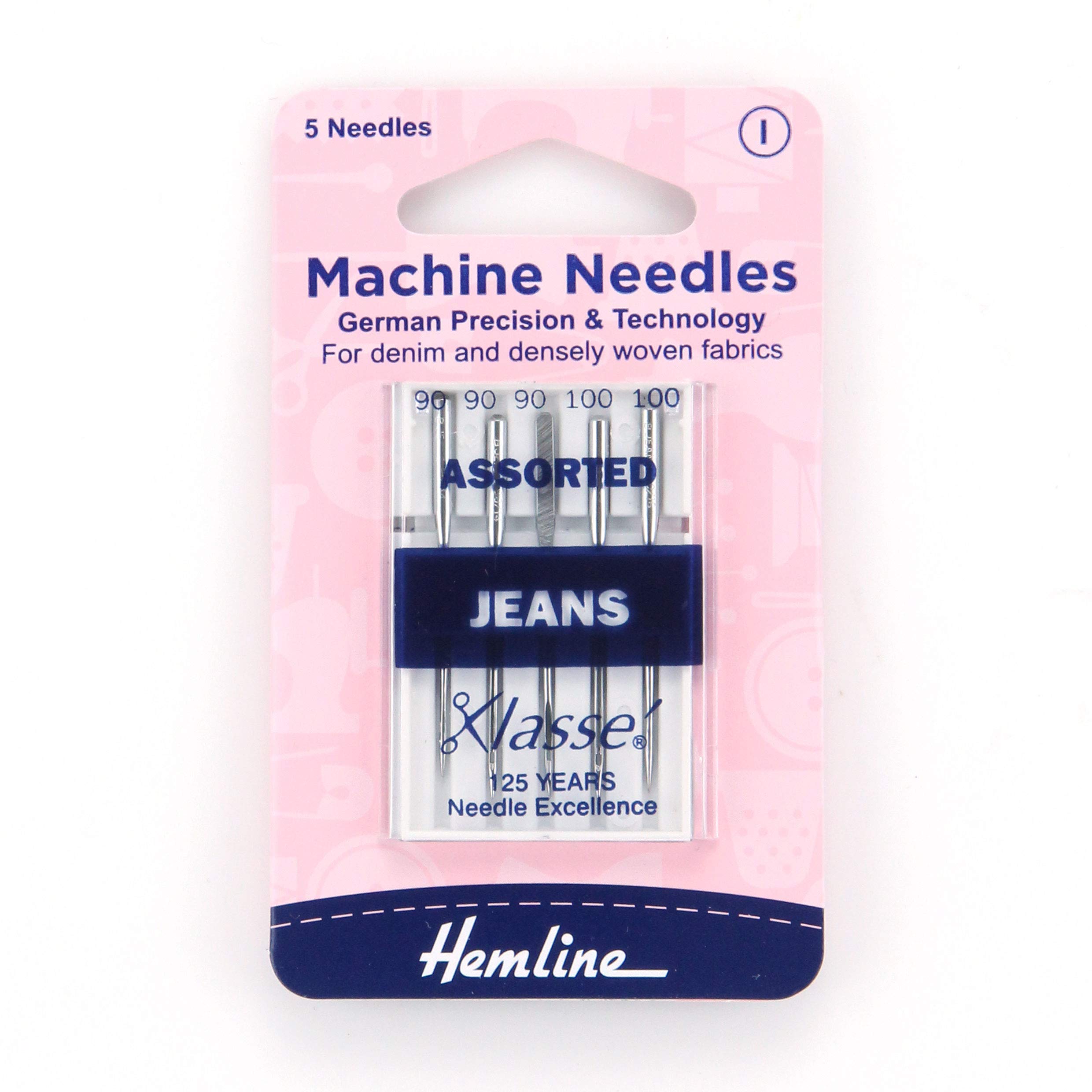 Premium Hemline Machine Needles for Jeans - Assorted Sizes (5/10/15 Pack) | Heavy Duty Denim Sewing Needles for Home & Industrial Machines | Perfect for Denim Repair, Jean Alterations & DIY Projects